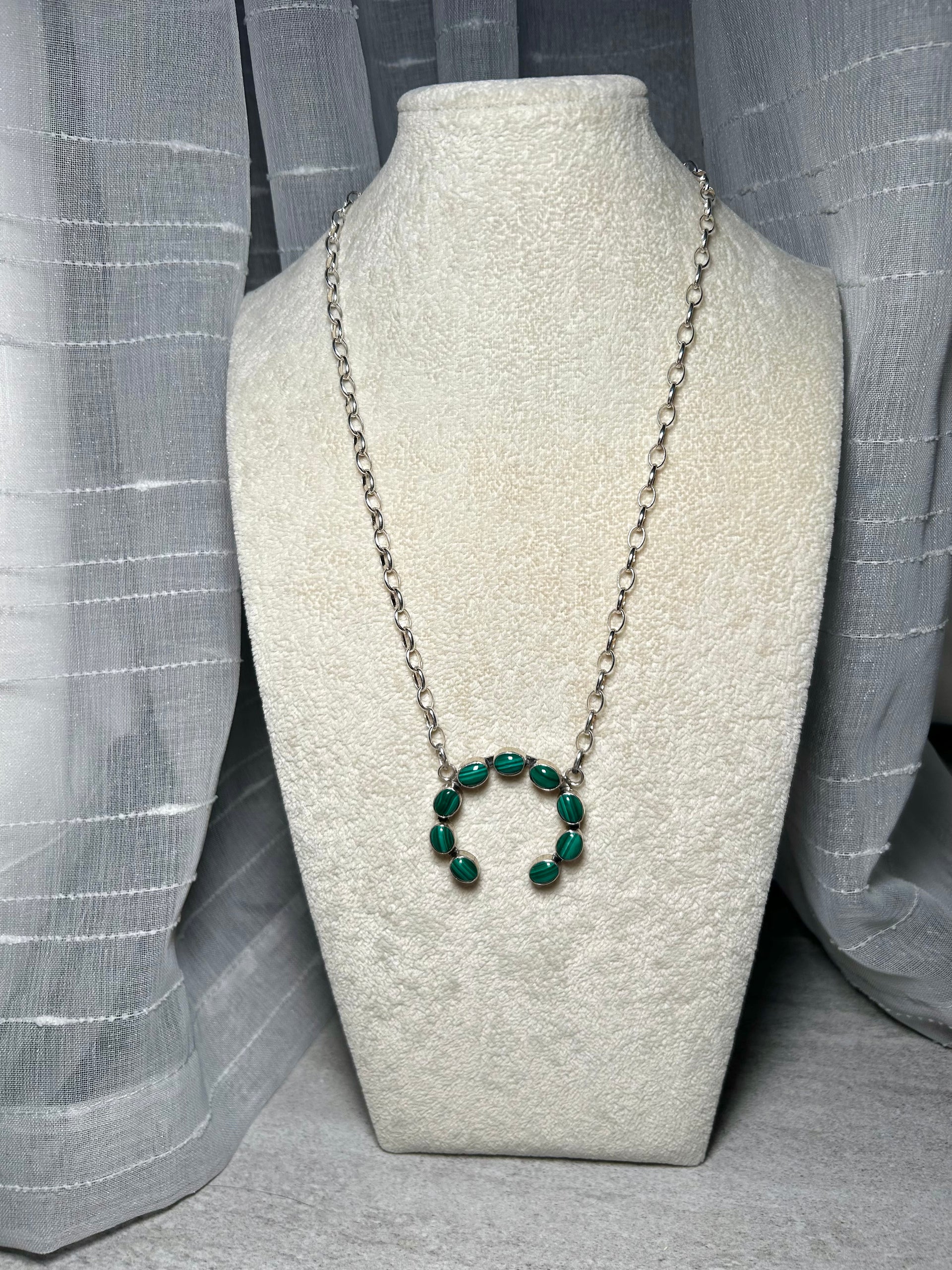 Virginia Sandoval Malachite & Sterling Silver Necklace