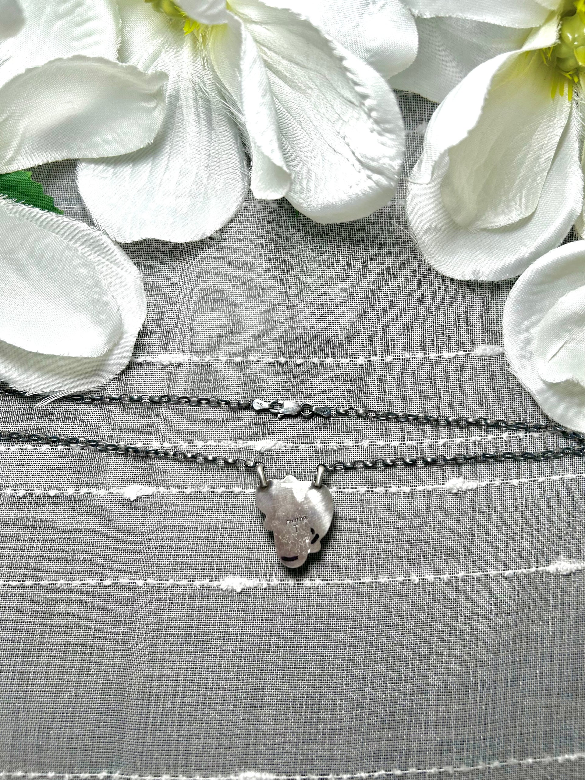 Navajo Made Kingman Turquoise & Sterling Silver Necklace