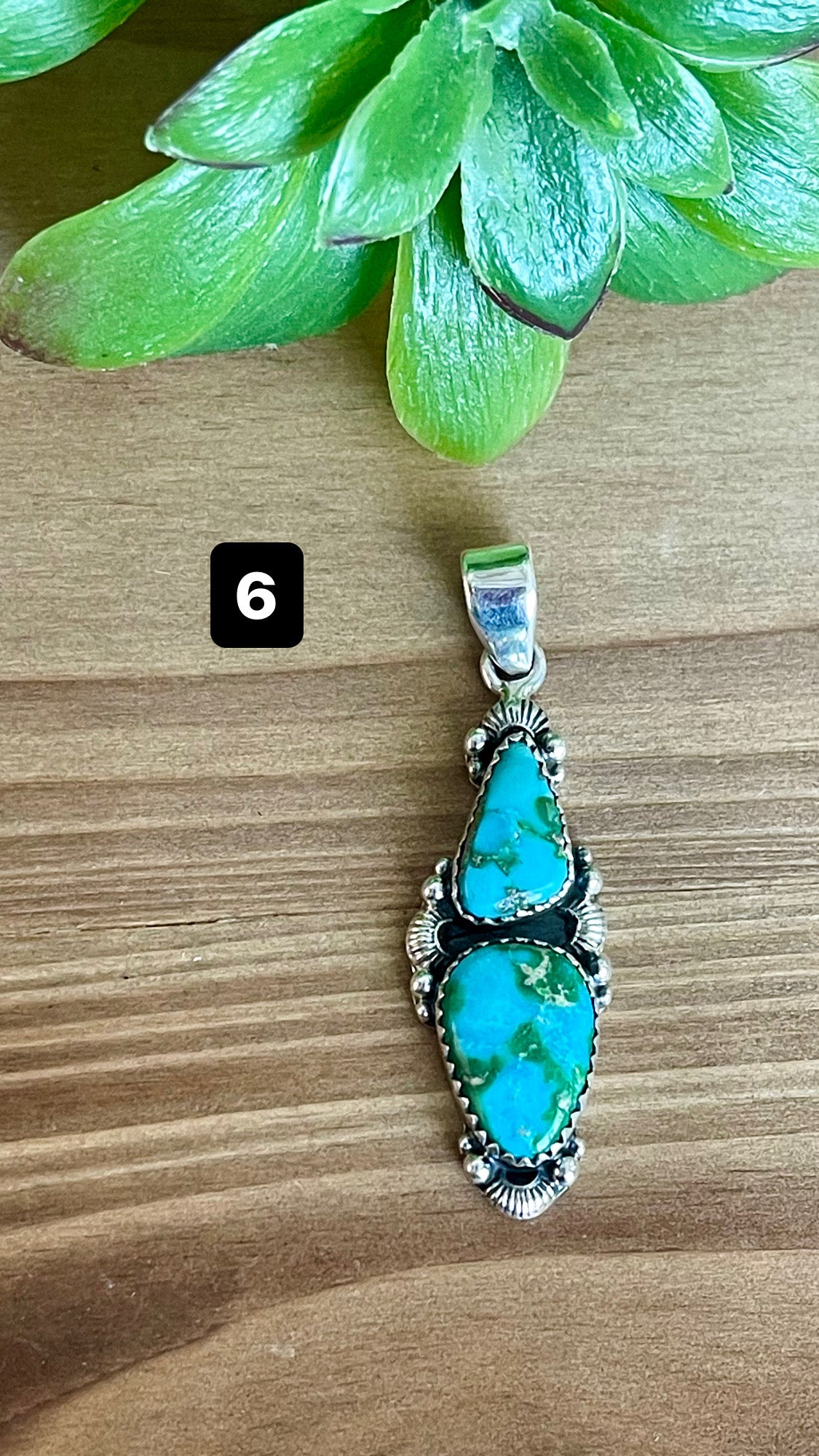 Southwest Handmade Sonoran Mountain Turquoise & Sterling Silver Pendant