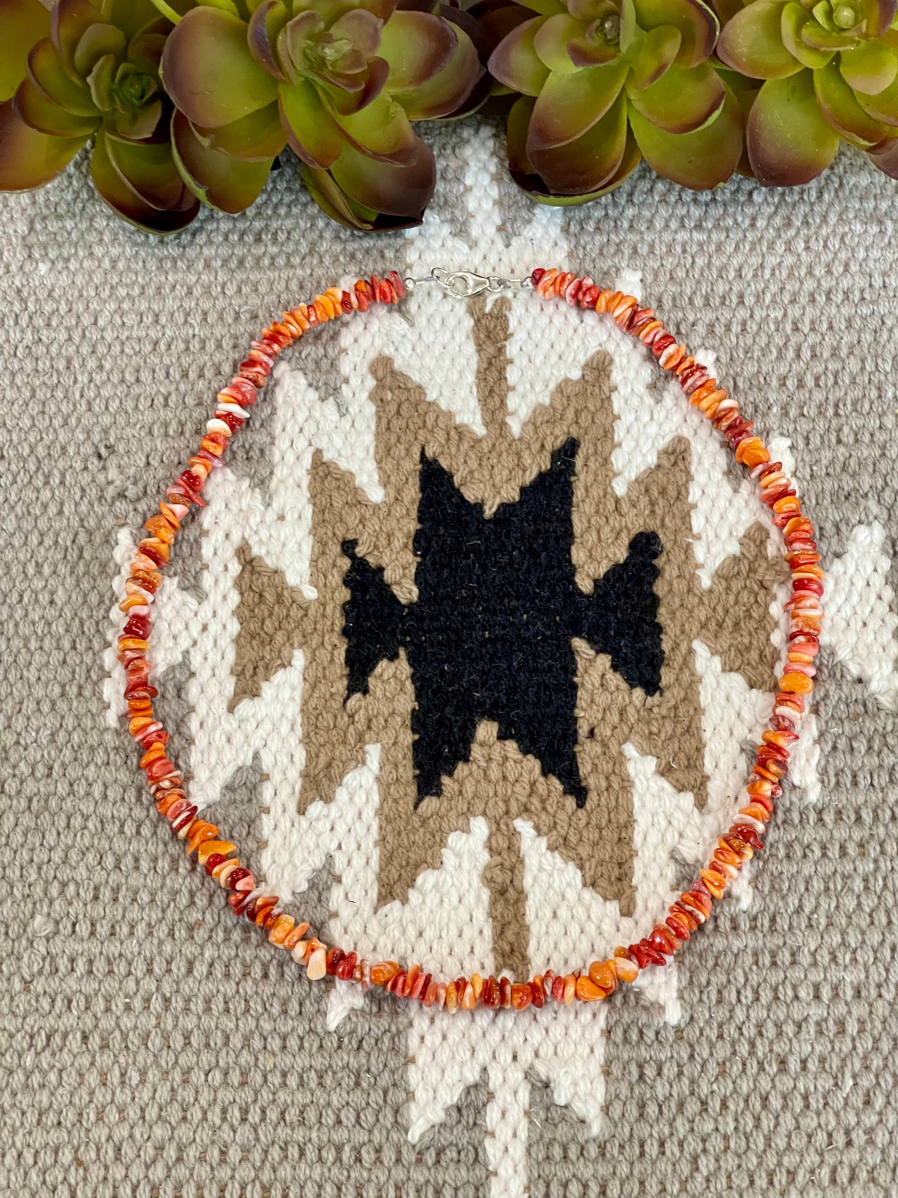 Southwest Handmade Spiny Oyster Beaded Necklace