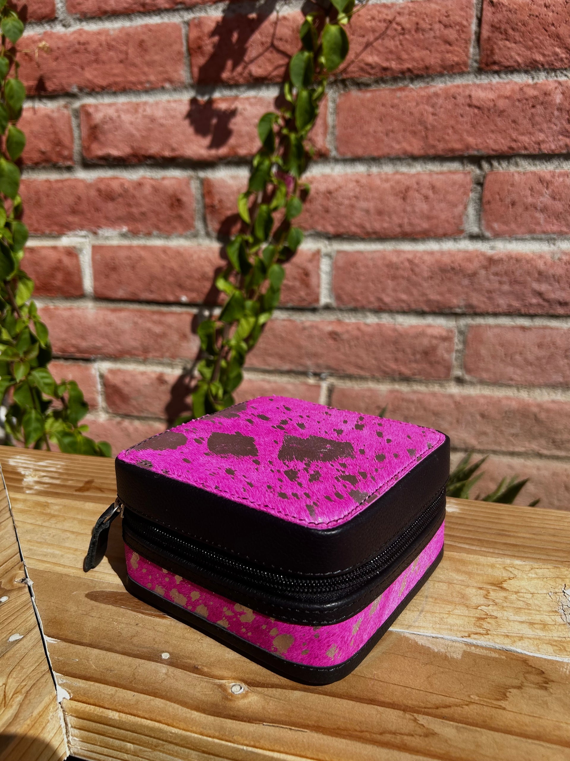 Genuine Leather Cowhide Jewelry Box