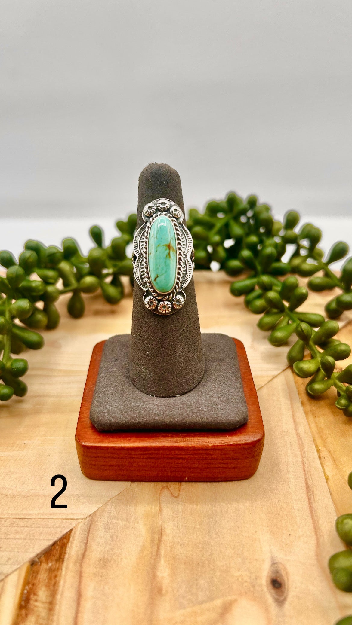 Navajo Made Kingman Turquoise & Sterling Silver Ring