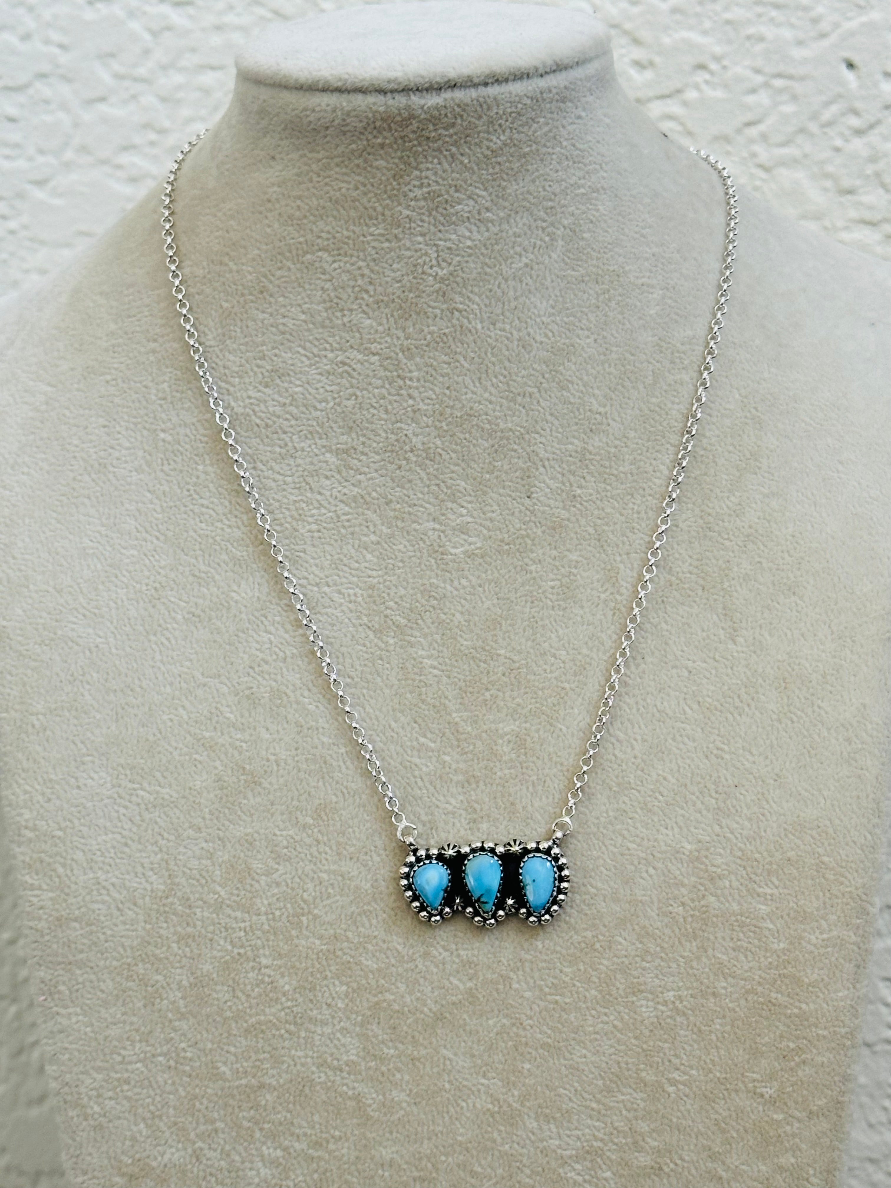 TTD “Array” Golden Hills Turquoise & Sterling Silver Necklace