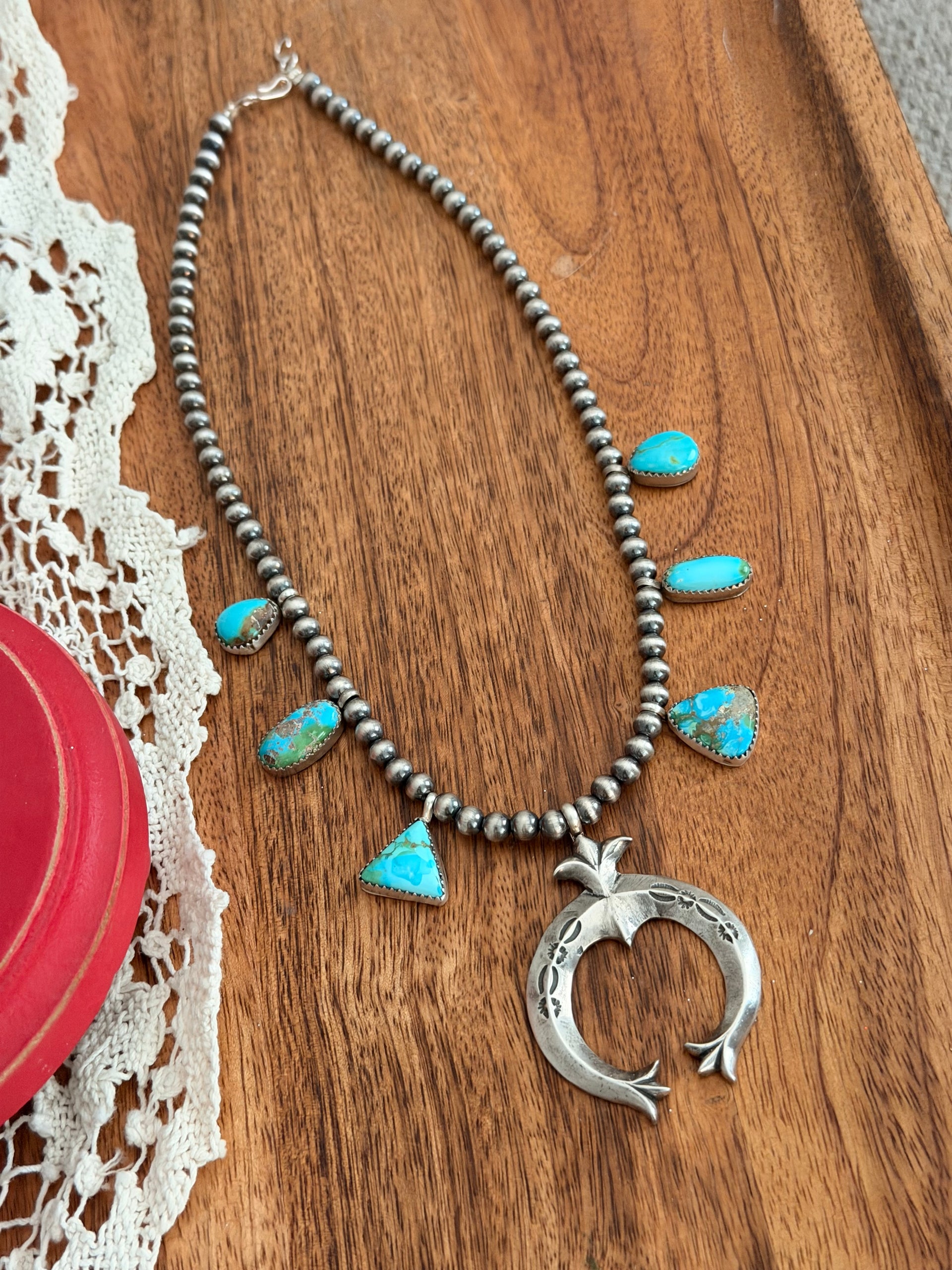 Leticia Largo Sonoran Mountain Turquoise & Sterling Silver Squash Necklace