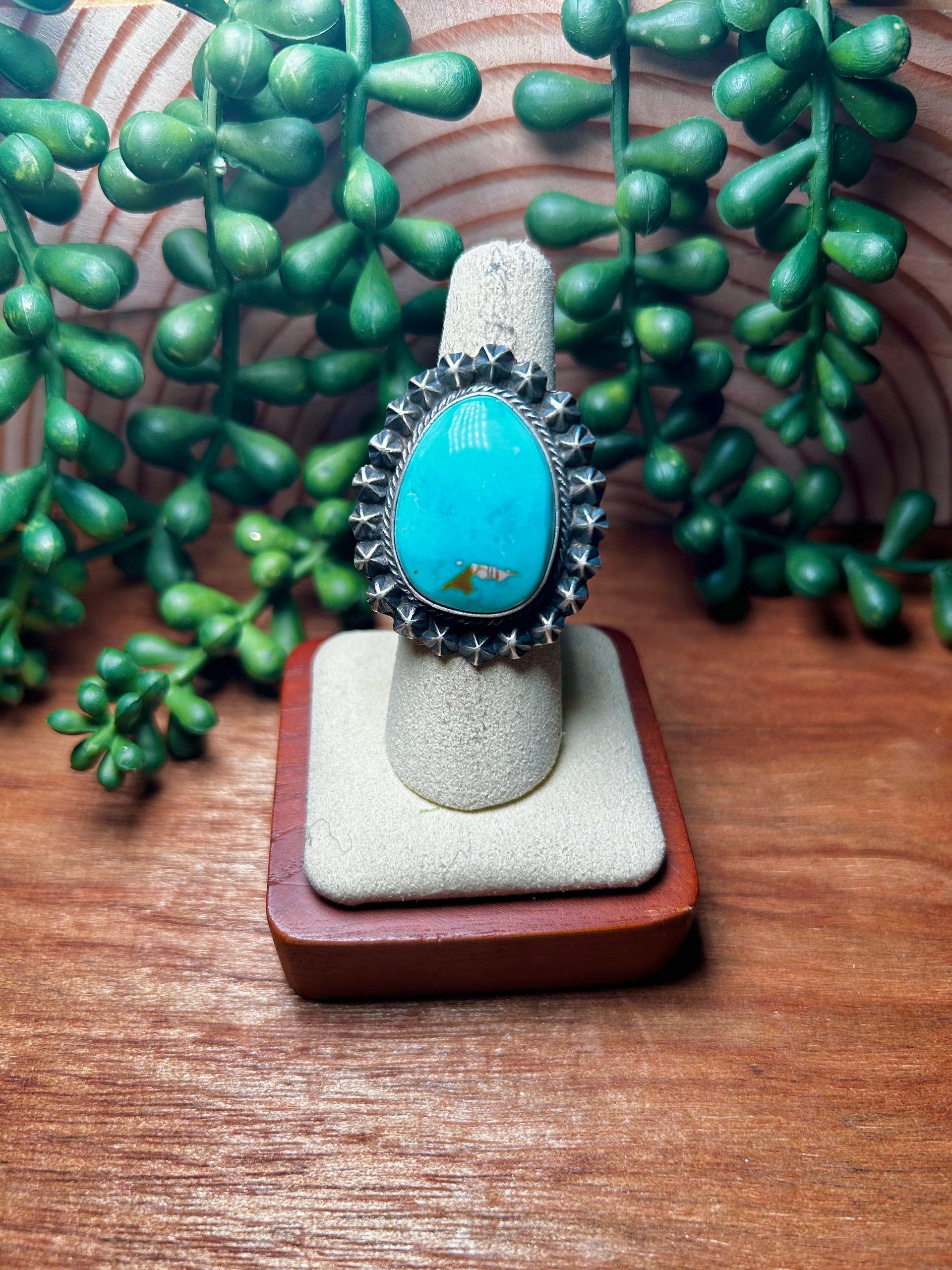 Tom Loy Royston Turquoise & Sterling Silver Adjustable Ring