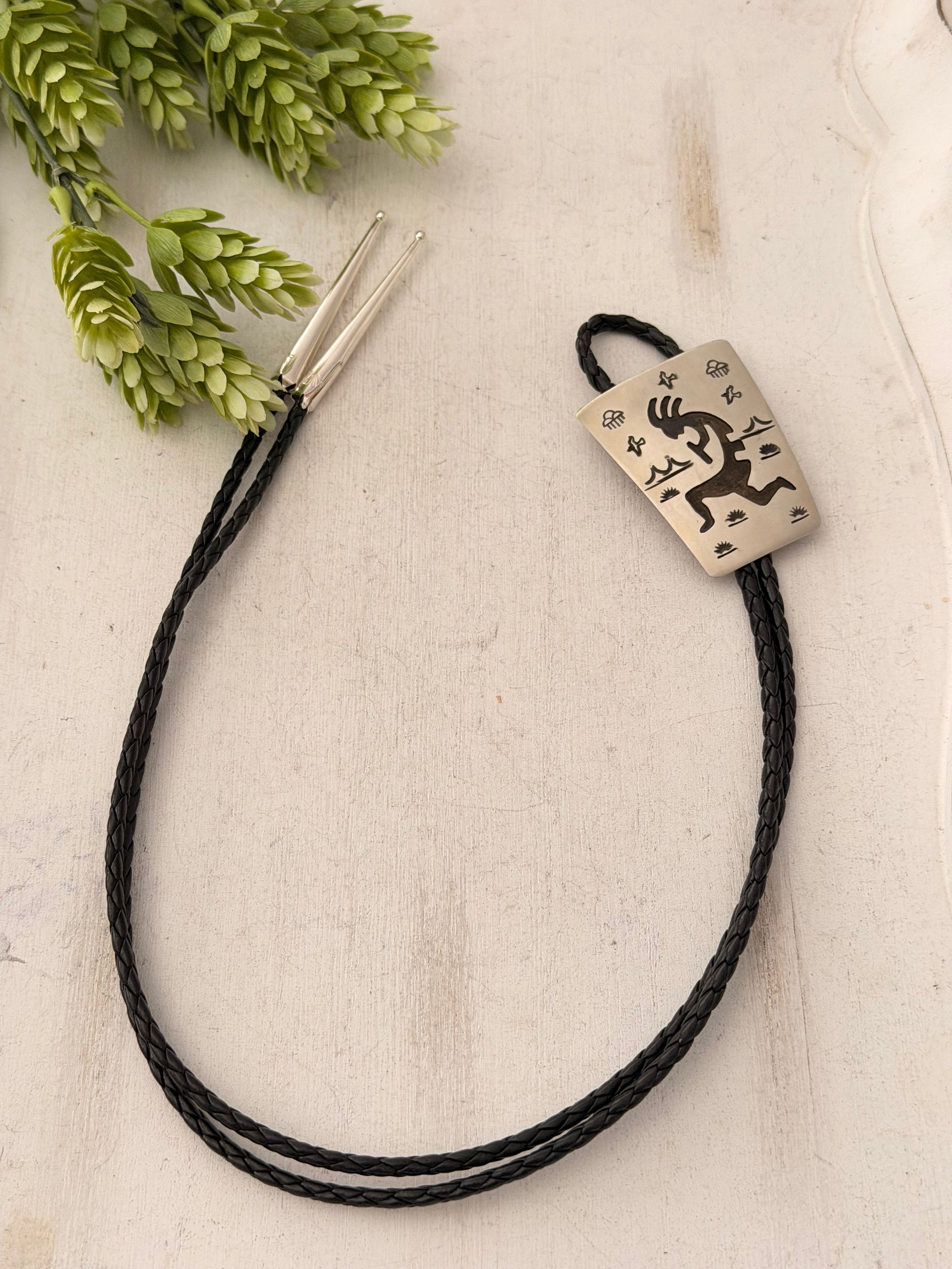 Navajo Made Sterling Silver Bolo Tie