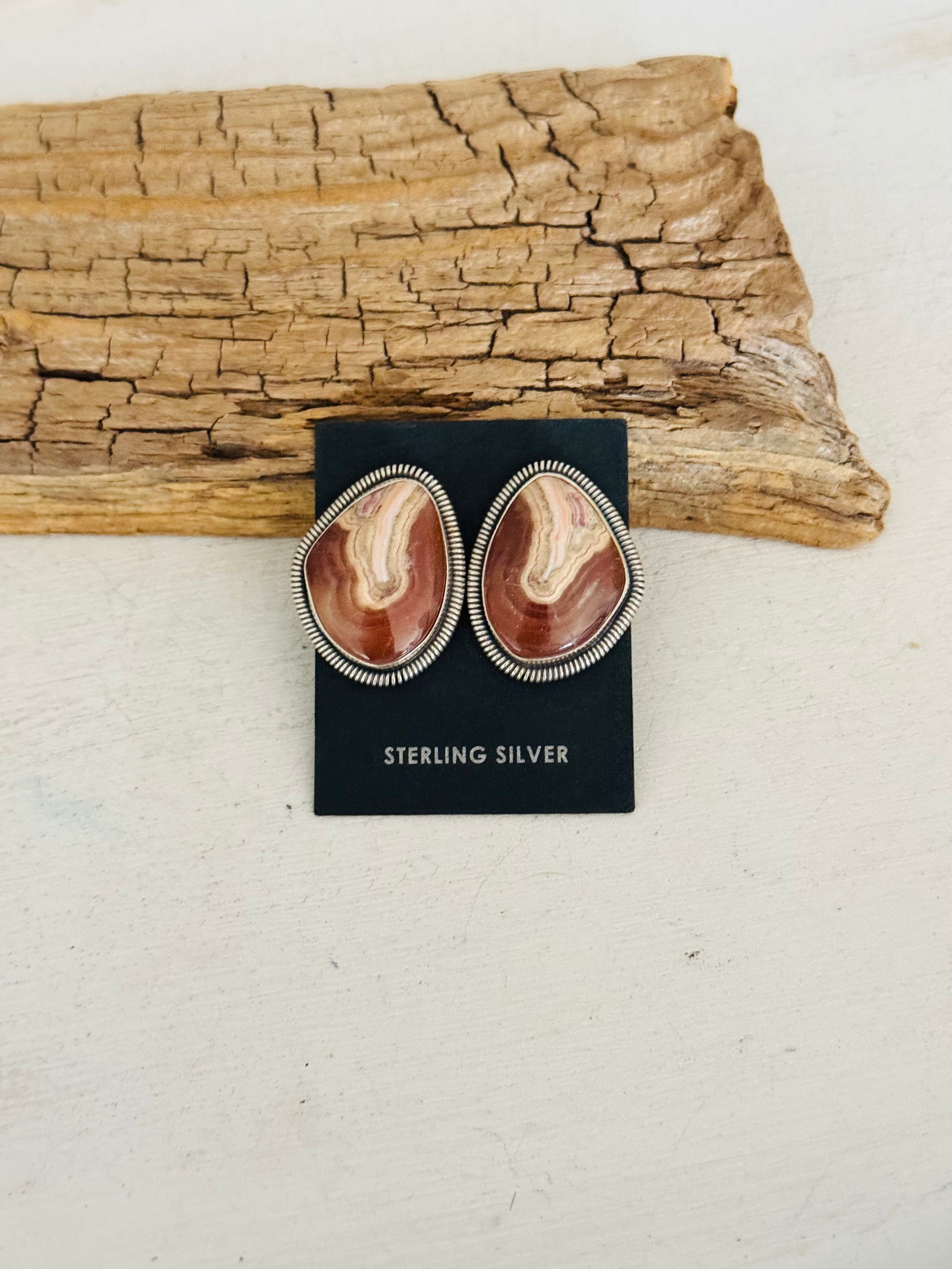 Wydell Billie Rhodochrosite & Sterling Silver Post Earrings