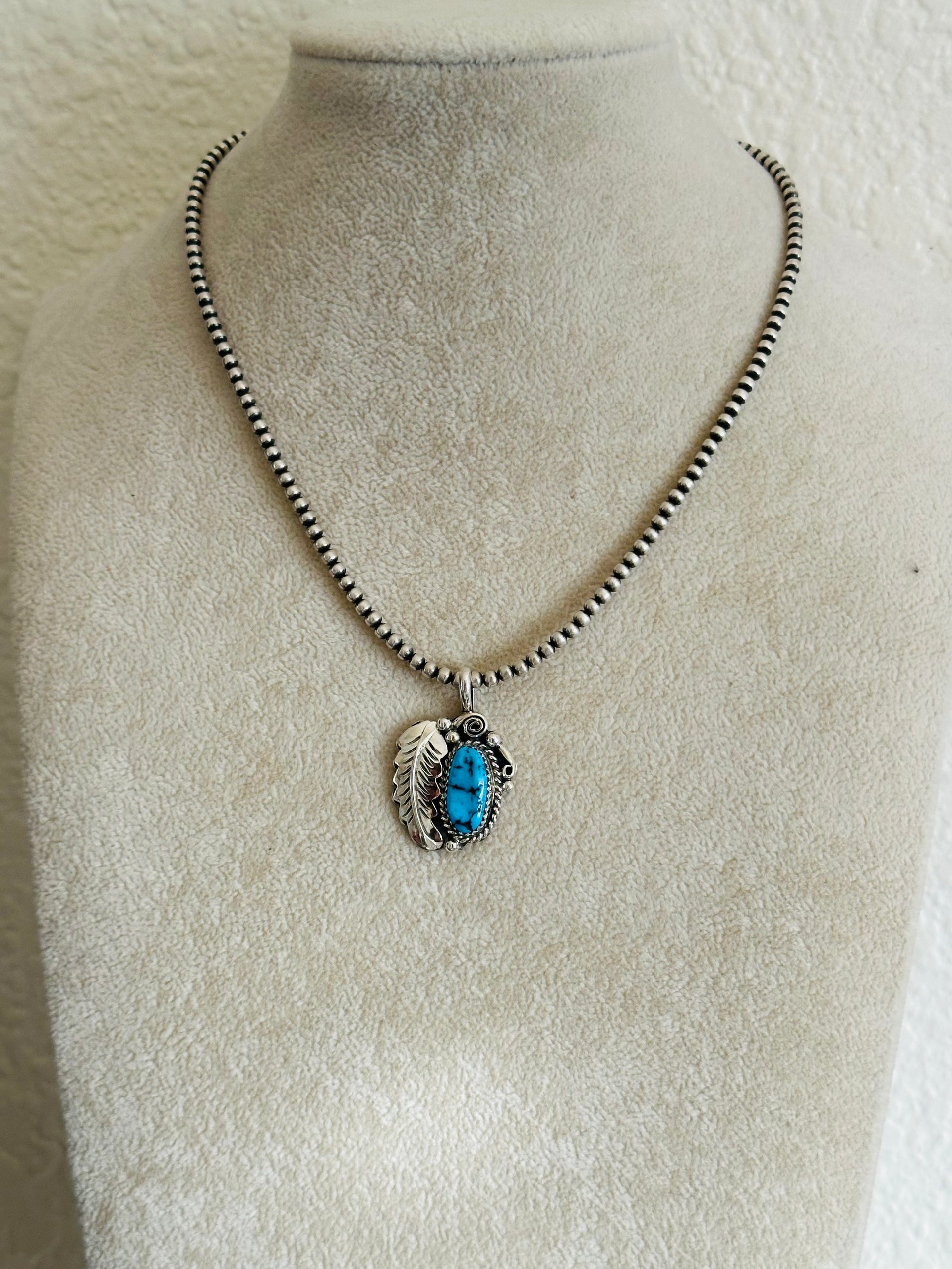 Julia Etsitty Kingman Turquoise & Sterling Silver Pendants