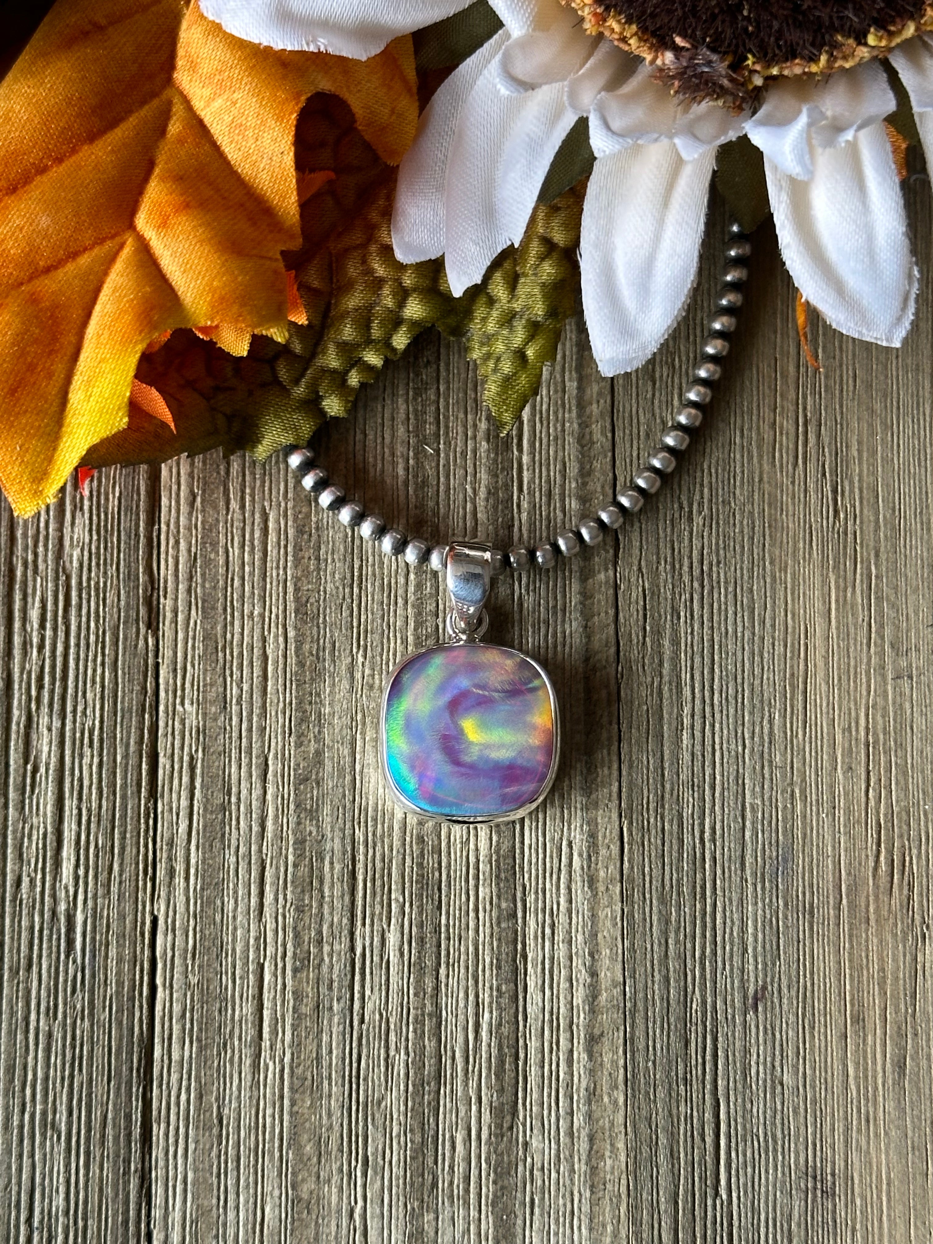 Southwest Handmade Opal & Sterling Silver Pendant