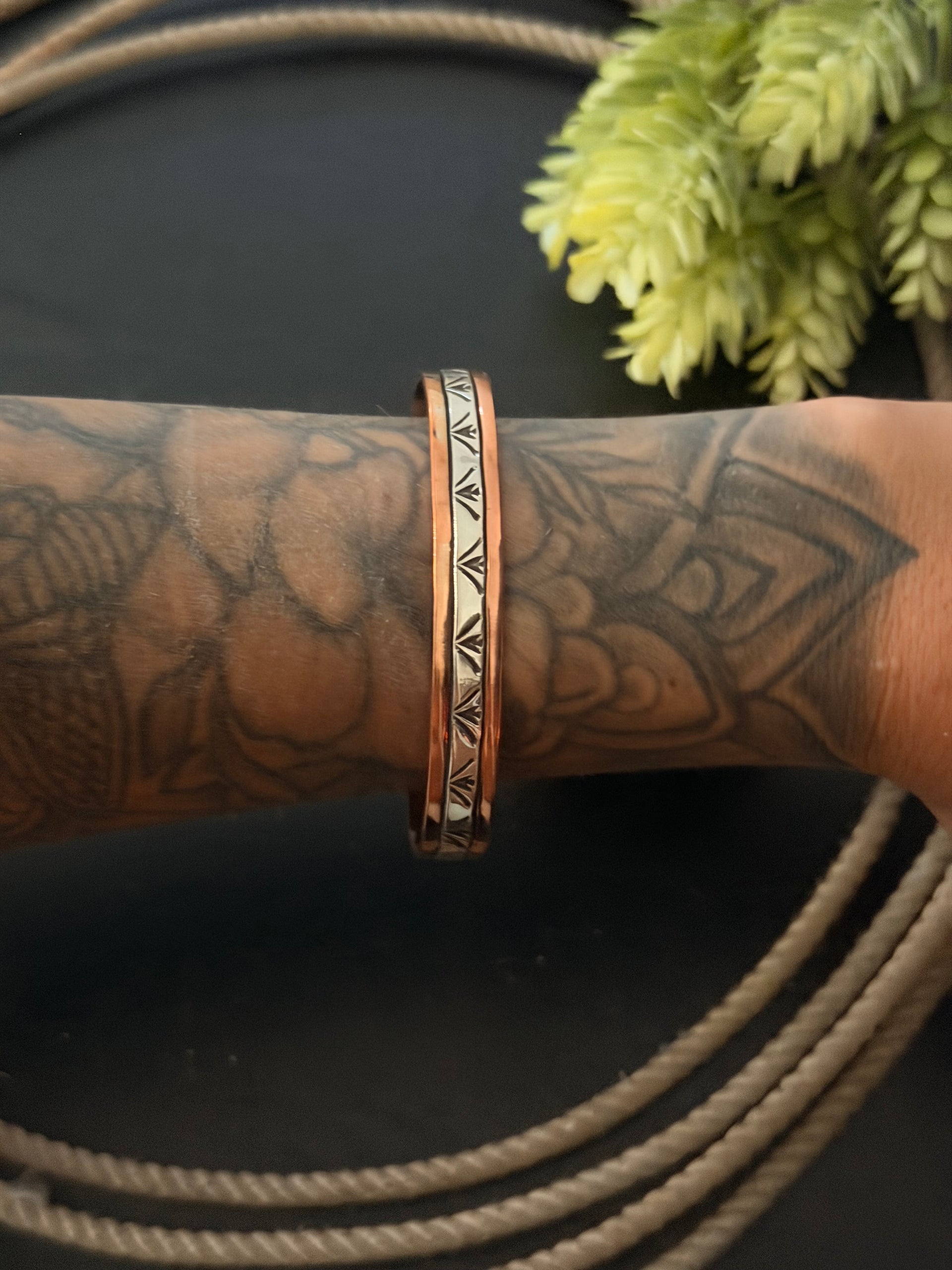 Wylie Secatero Copper & Sterling Silver Cuff Bracelet