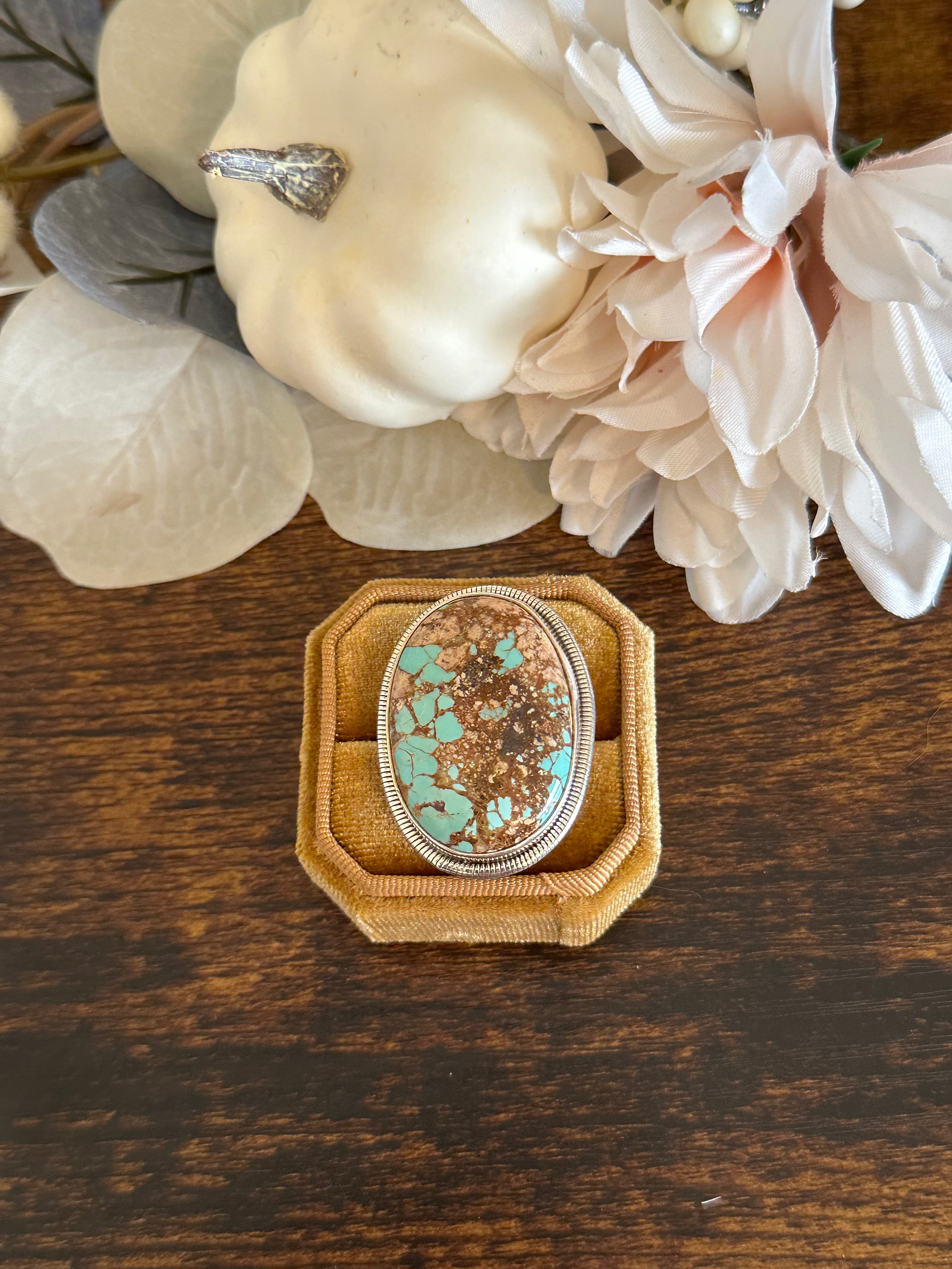 Wydell Billie Royston Turquoise & Sterling Silver Adjustable Ring