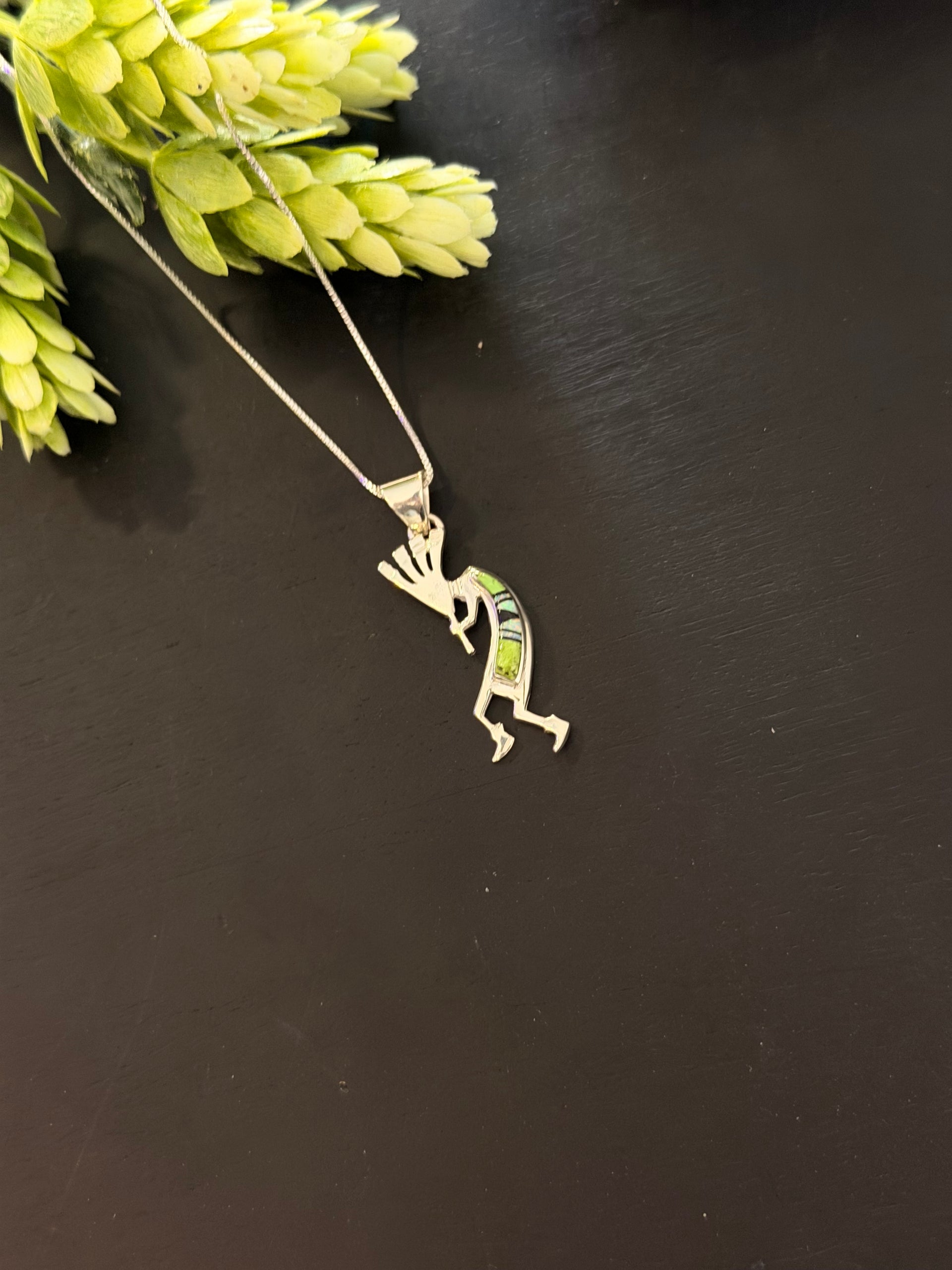 Navajo Made Multi Stone & Sterling Silver Inlay Necklace