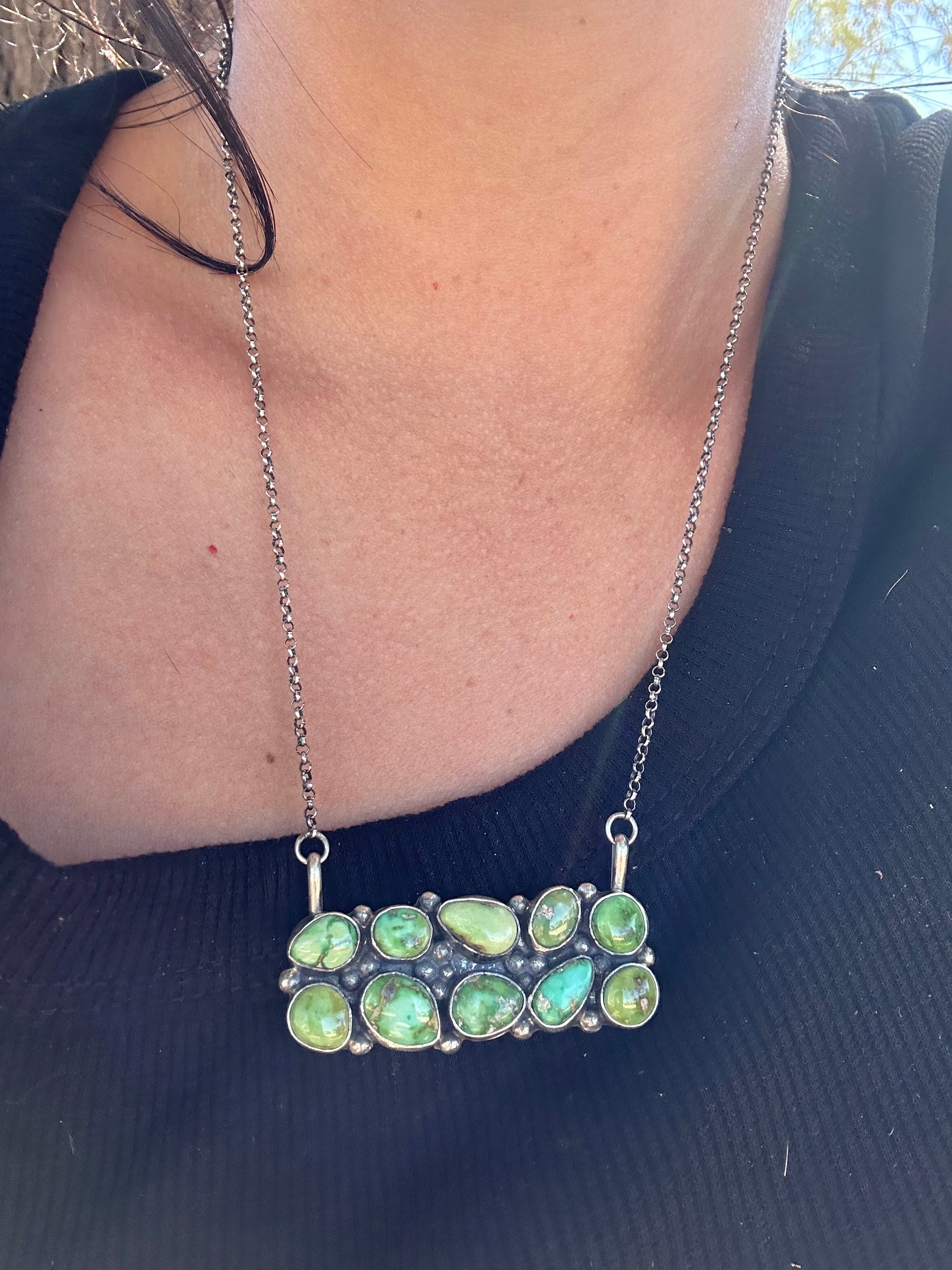 John Begay Sonoran Gold & Sterling Silver Bar Necklace