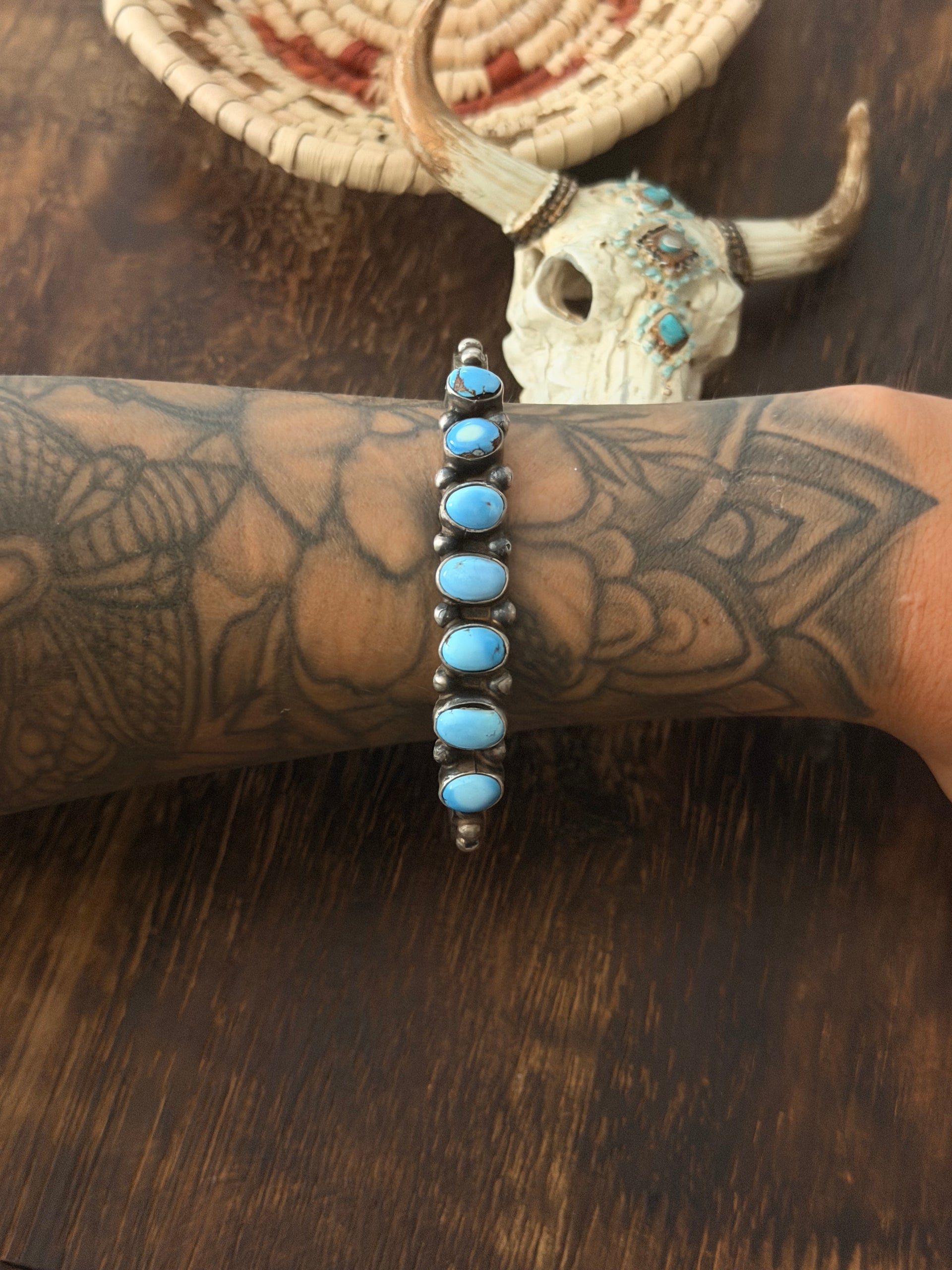 Jameson Garcia Golden Hills Turquoise and Sterling Silver Cuff Bracelet