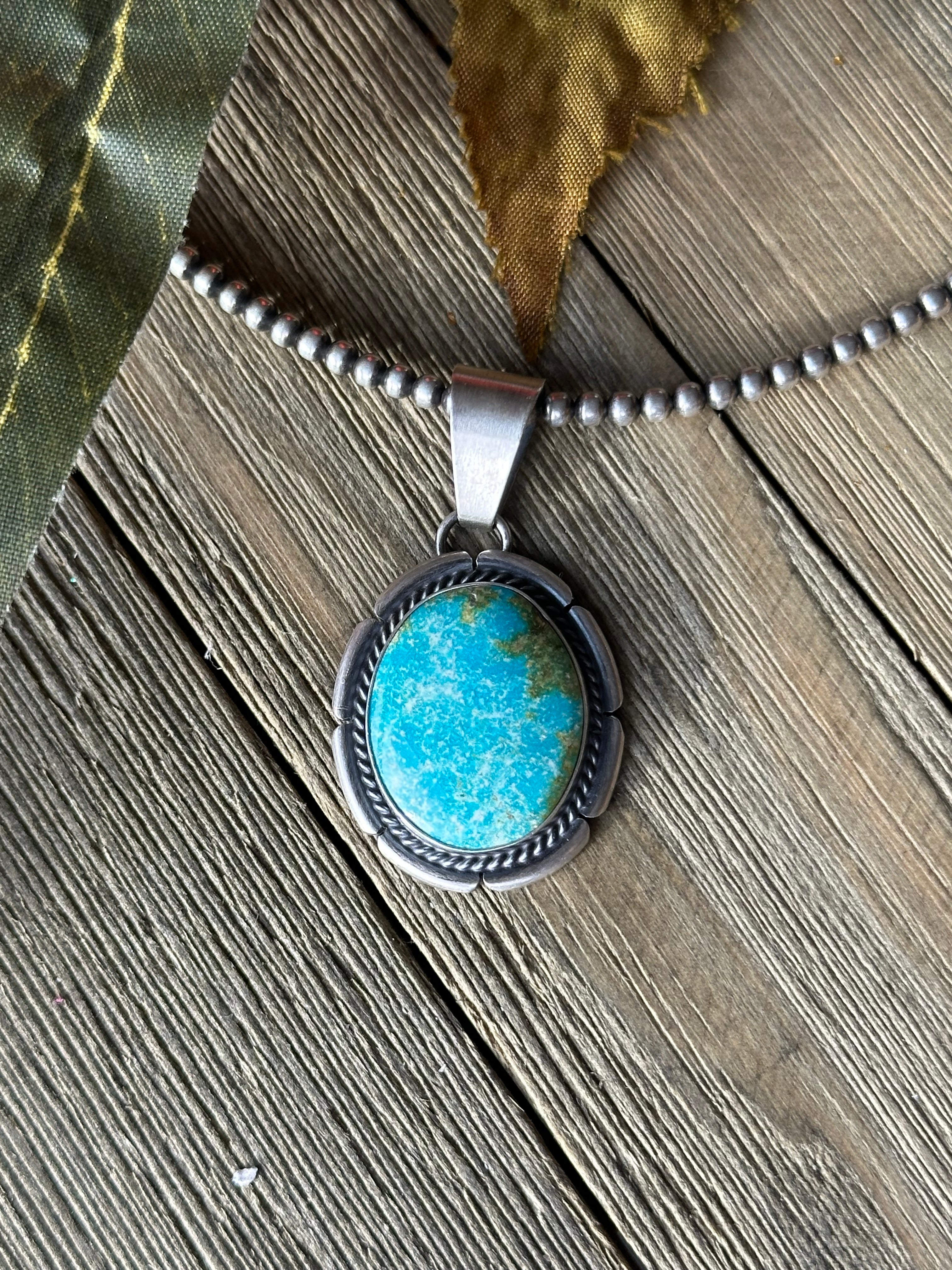 Dave Skeets Turquoise & Sterling Silver Pendant