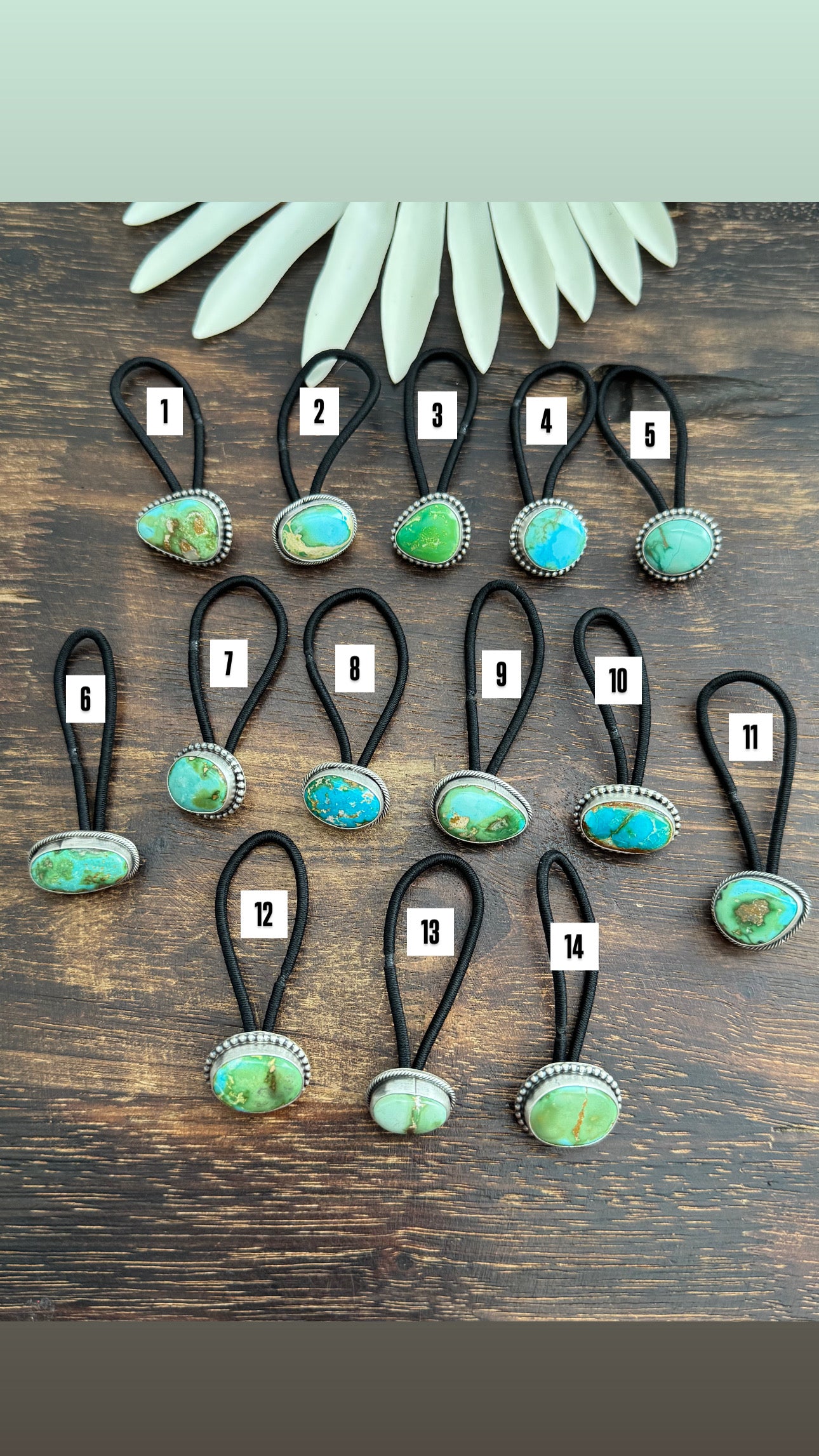 Eddison Yazzie Turquoise & Sterling Silver Ponytail Holder