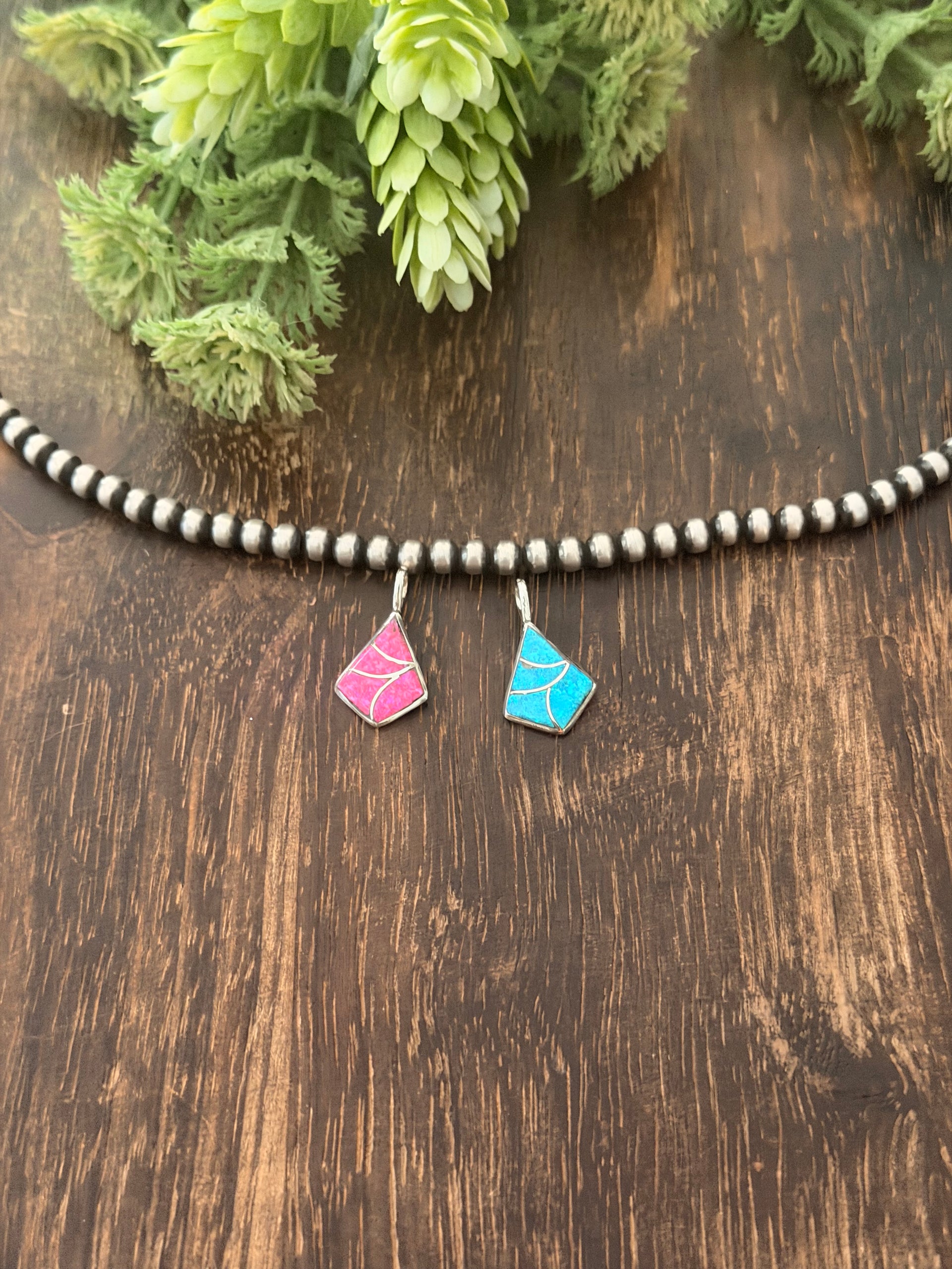 Zuni Made Opal & Sterling Silver Pendant