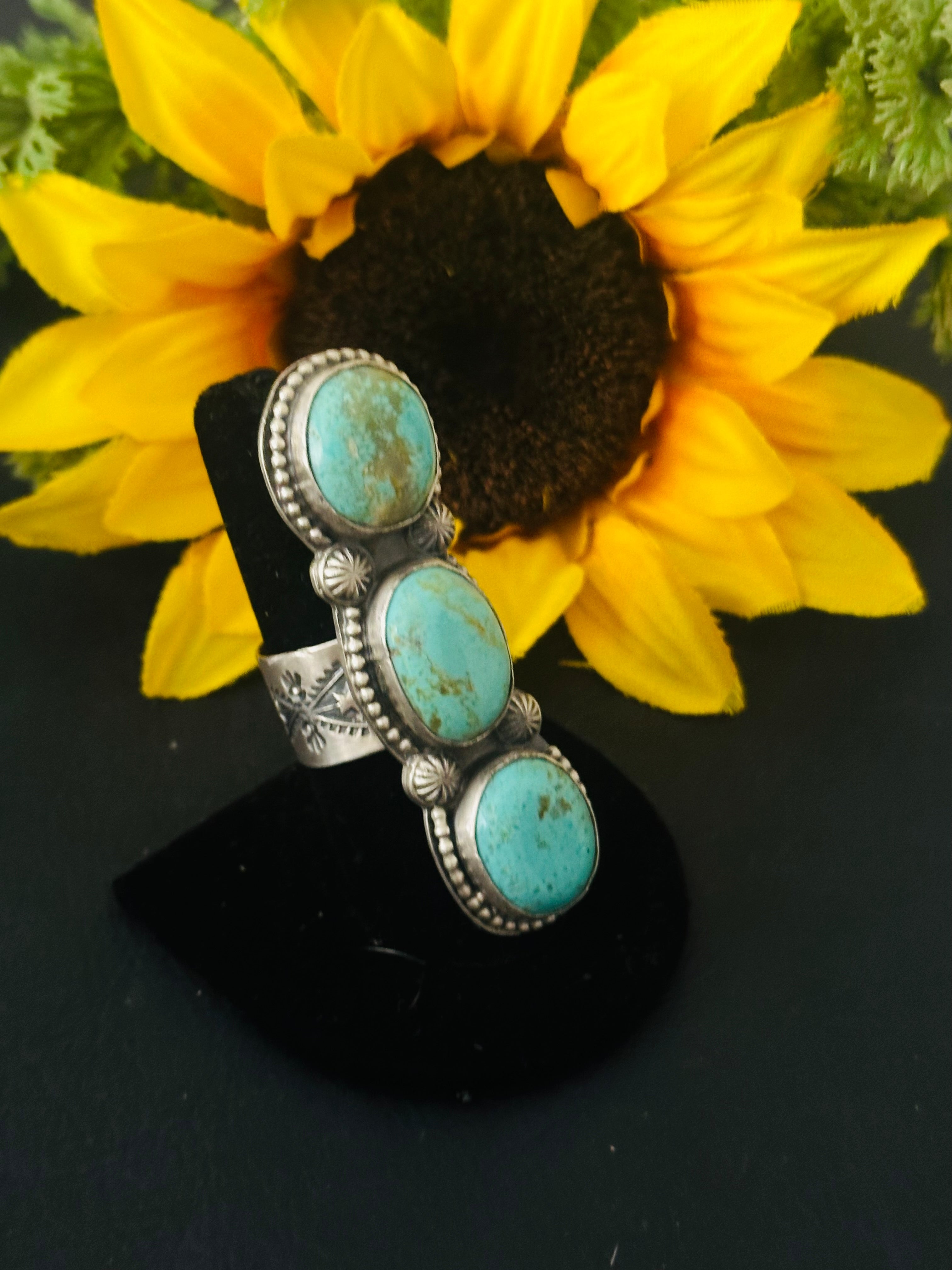 Boyd J Ashley Kingman Turquoise & Sterling Silver Adjustable Ring