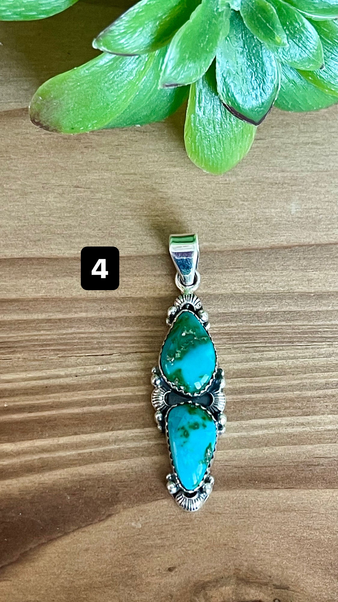 Southwest Handmade Sonoran Mountain Turquoise & Sterling Silver Pendant