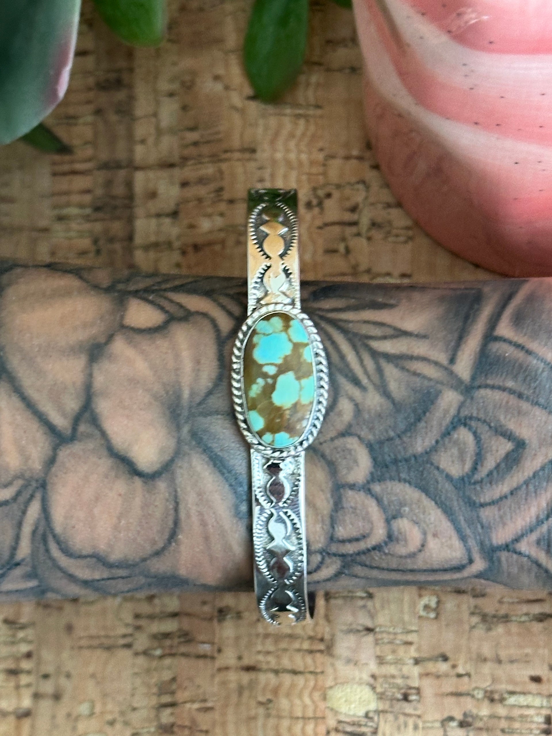 Southwest Made #8 Turquoise & Sterling Silver Cuff Bracelet