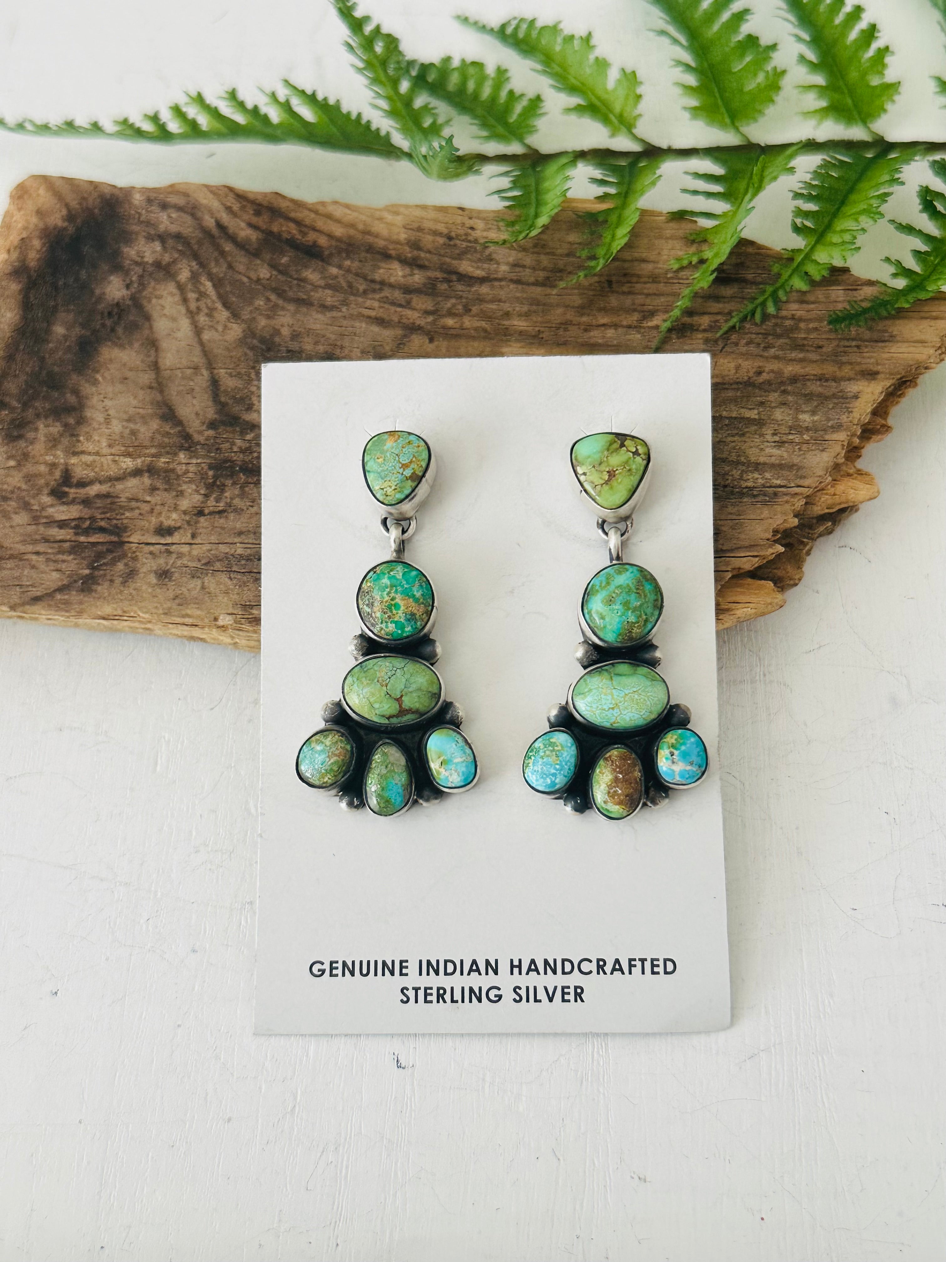 Lorenzo Juan Sonoran Mountain Turquoise & Sterling Silver Post Dangle Earrings