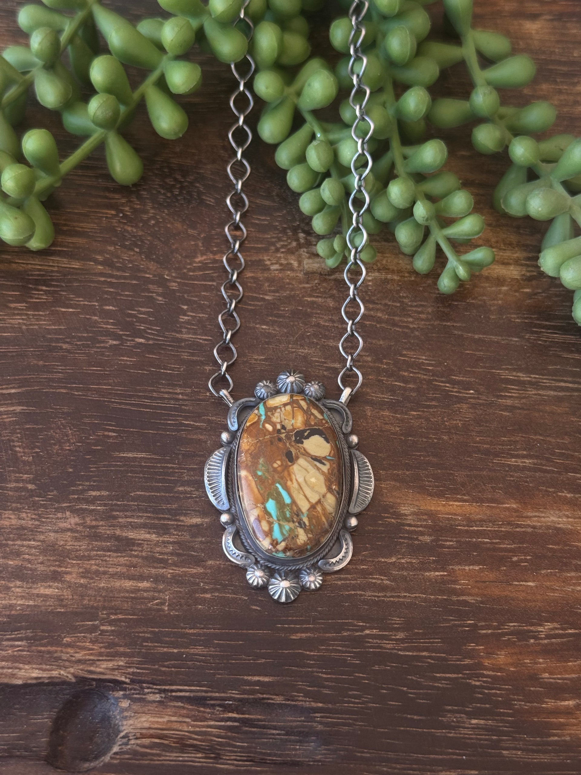 Bennie Ramone Boulder Turquoise & Sterling Silver Necklace