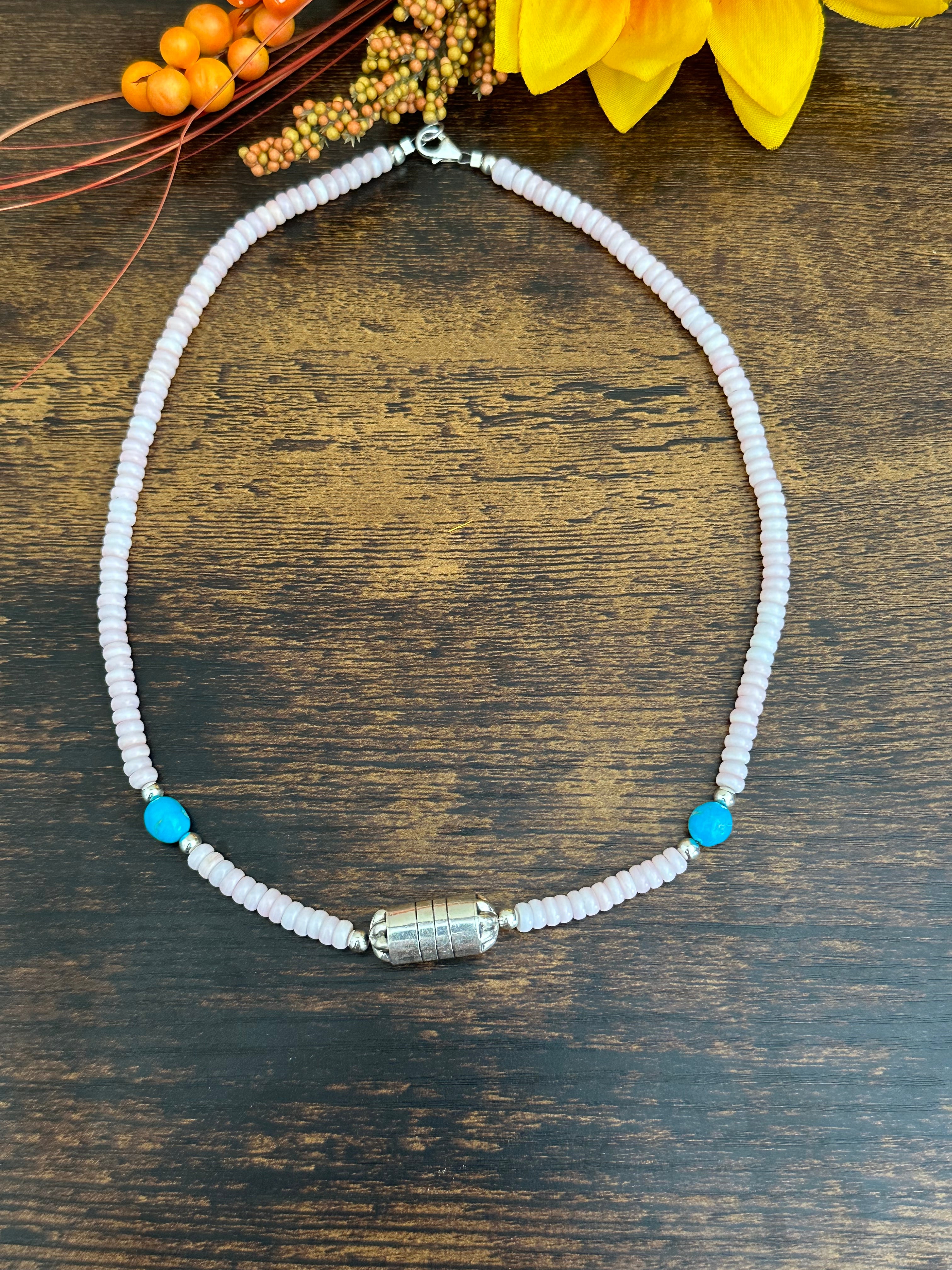 Navajo Strung Multi Stone & Sterling Silver Beaded Necklace