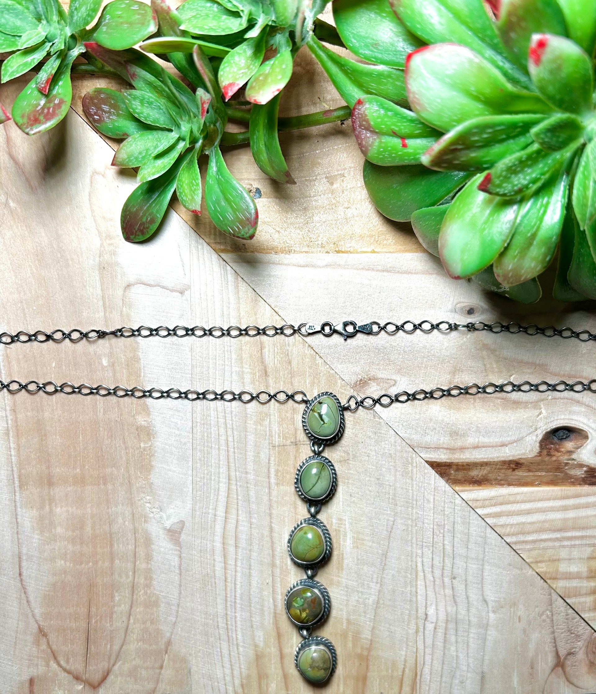 Navajo Made Iron Maiden & Sterling Silver Necklace