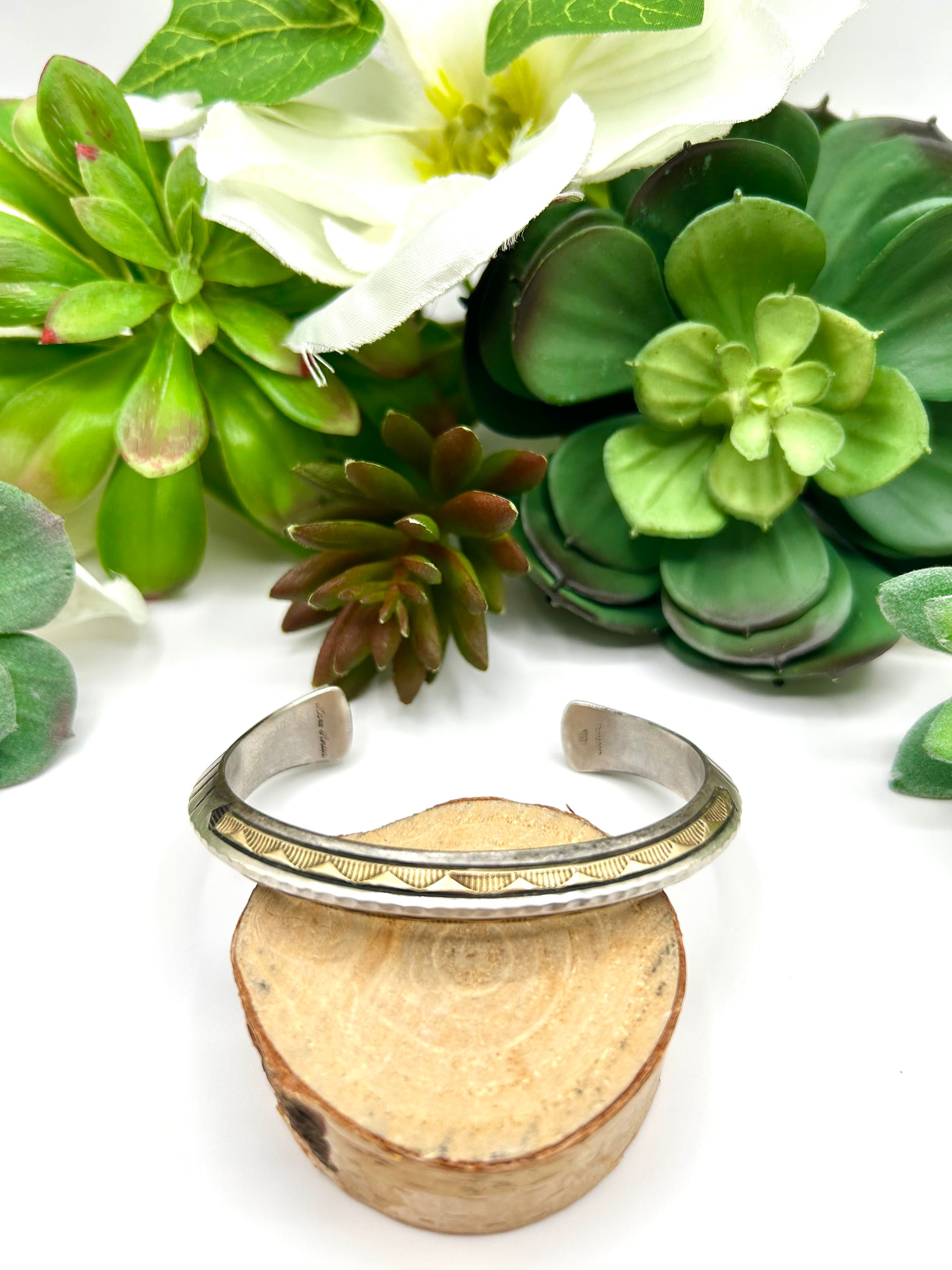 Vintage Navajo 14K Gold Fill & Sterling Silver Cuff Bracelet