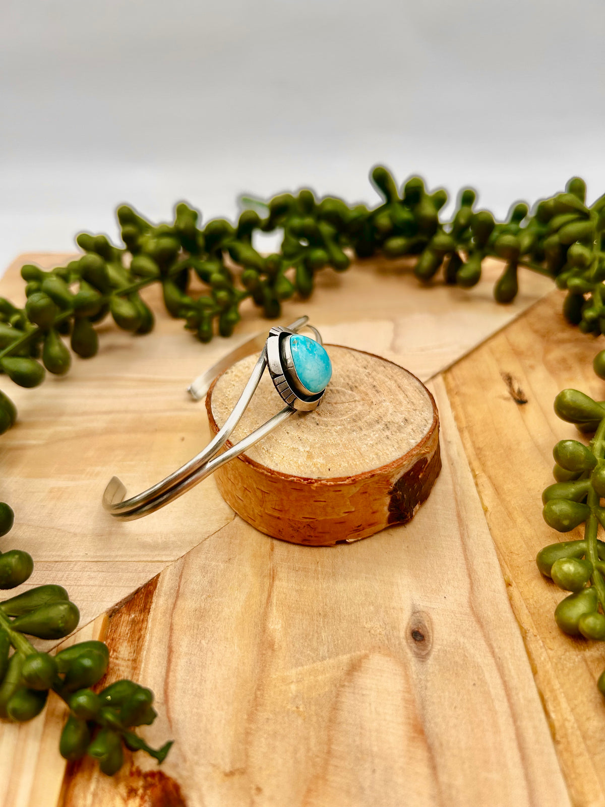Dave Skeets Sonoran Mountain Turquoise & Sterling Silver Cuff Bracelet