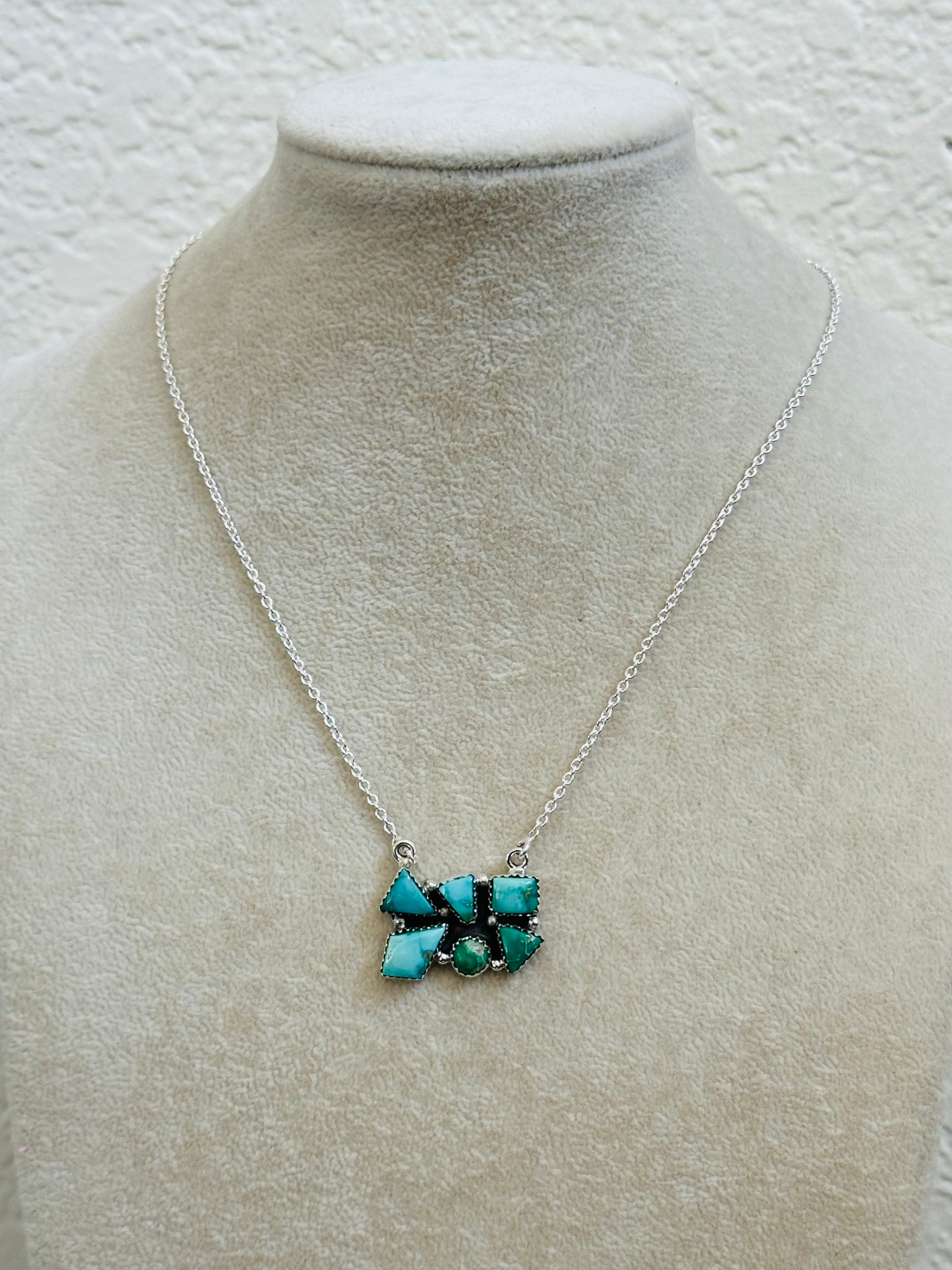 TTD “Million Dollar Baby” Emerald Valley Turquoise & Sterling Silver Necklace