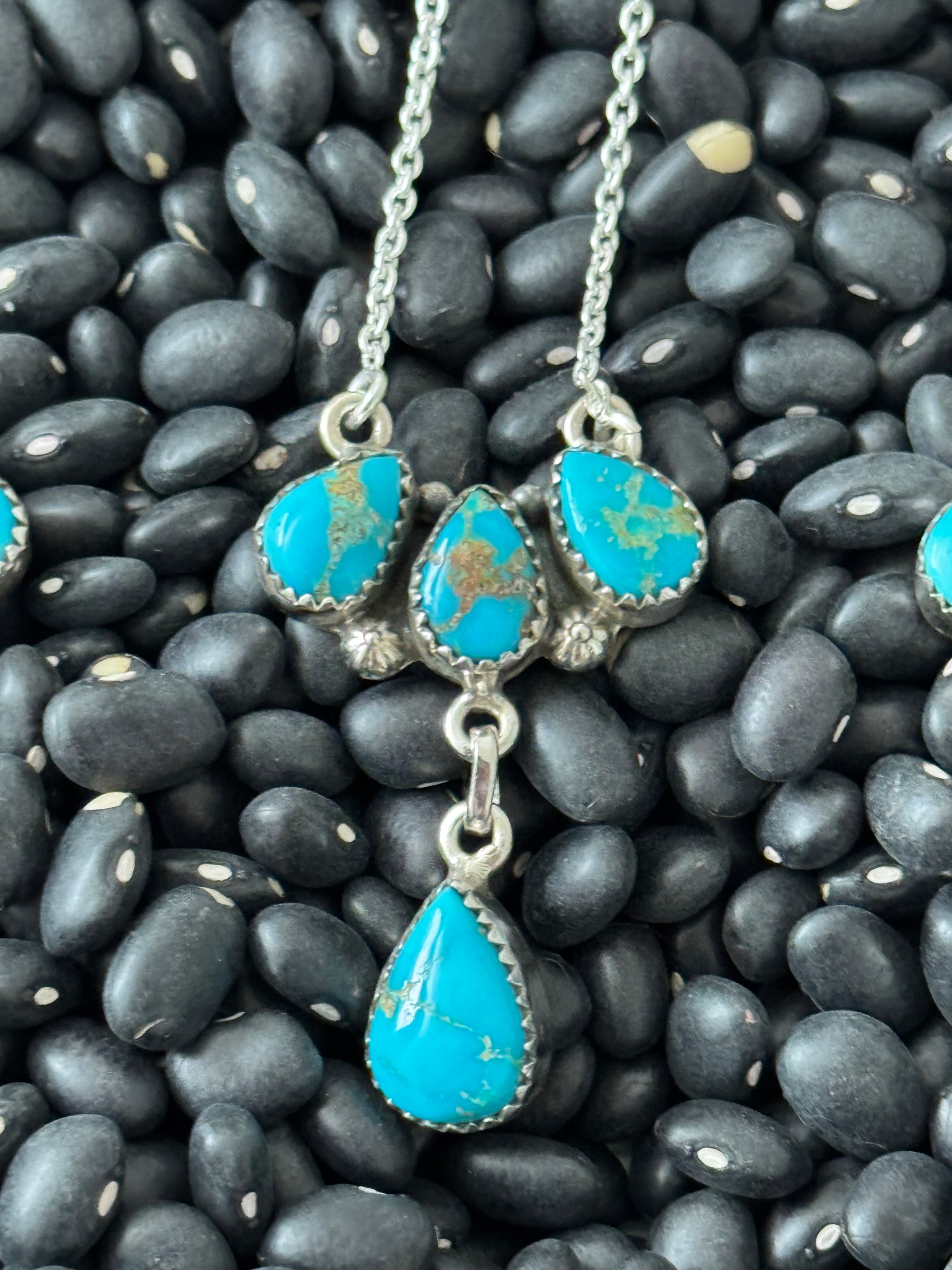 Southwest Valley Blue Turquoise & Sterling Silver Necklace