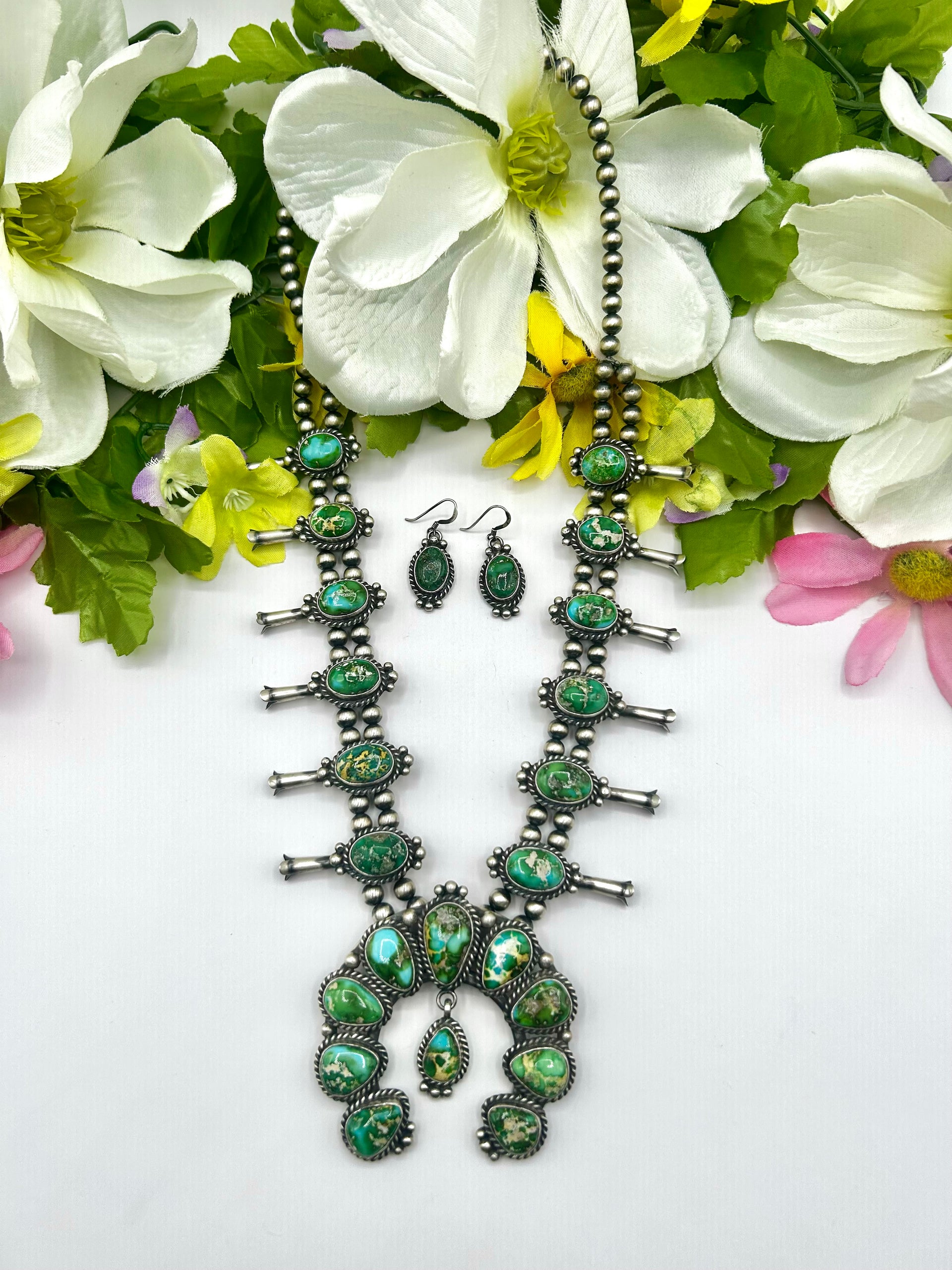 Mary Ann Spencer Sonoran Mountain Turquoise & Sterling Silver Necklace Set