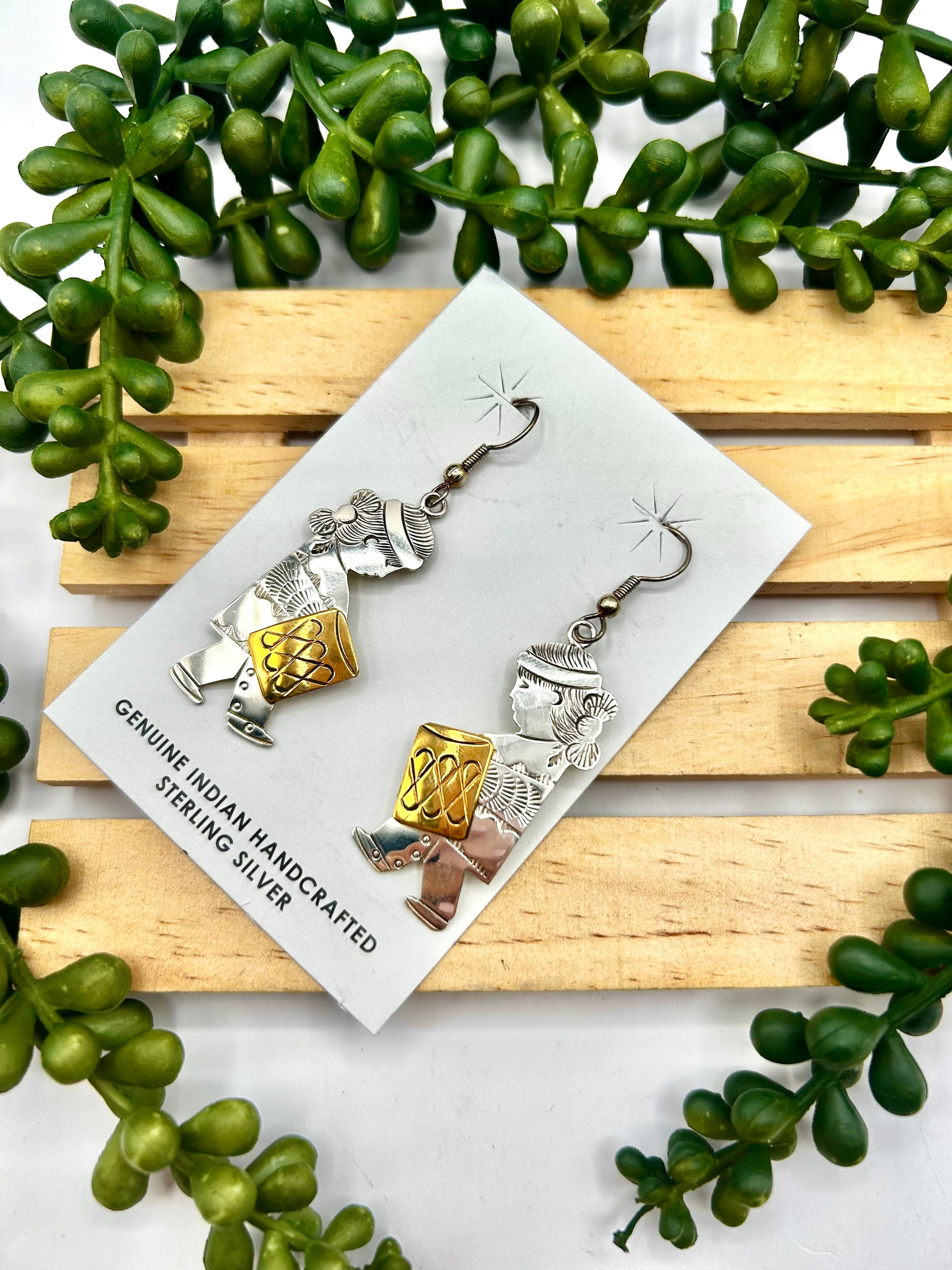 Navajo Made Sterling Silver Hook Earrings