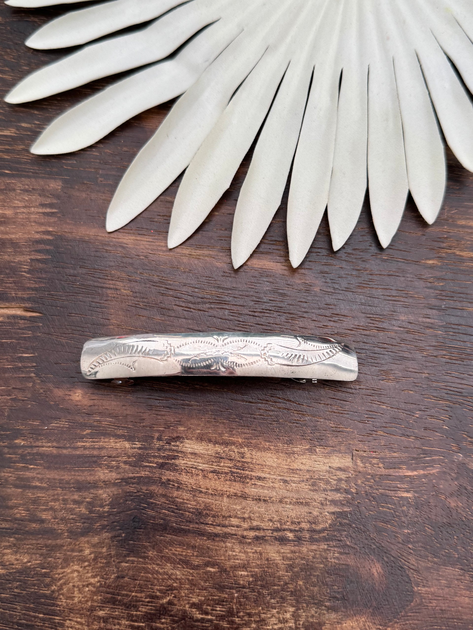 Navajo Made Sterling Silver Hair Barrette