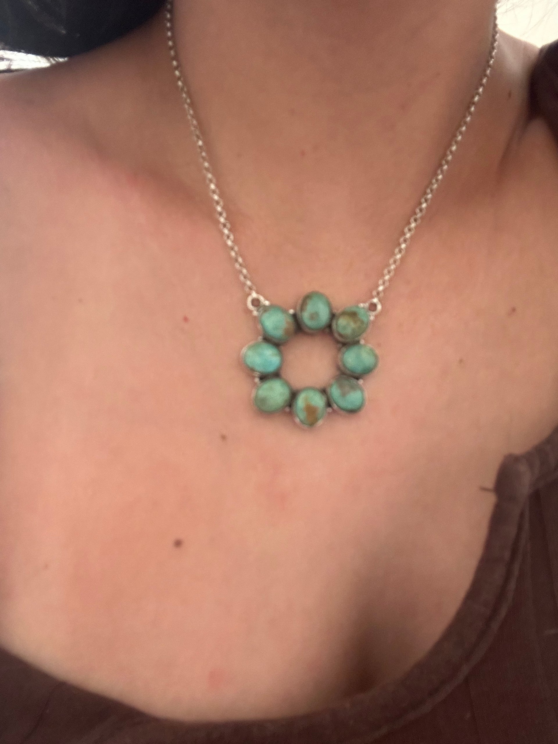 Southwest Made Kingman Turquoise & Sterling Silver Necklace