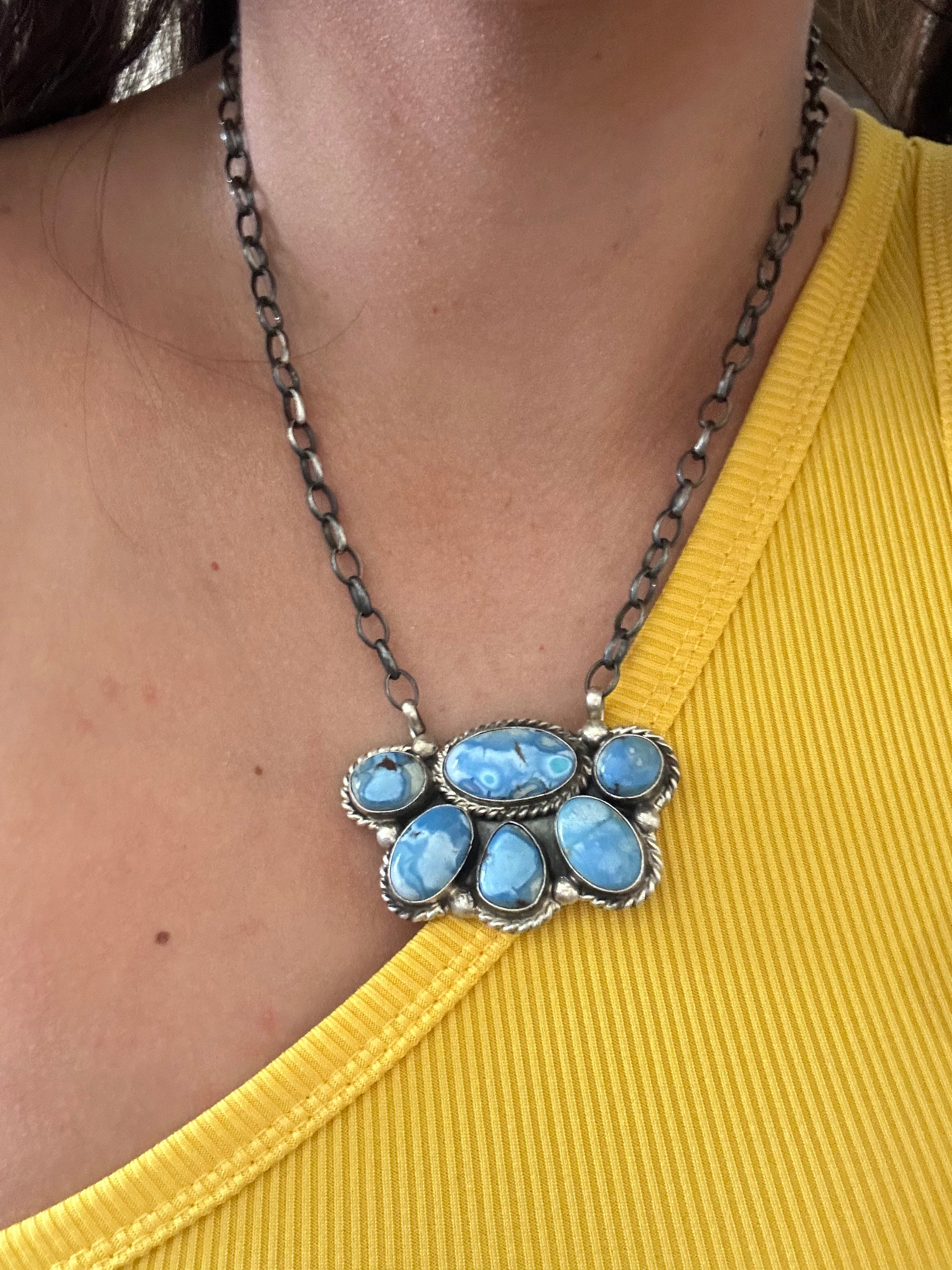 Augustine Largo Golden Hills Turquoise & Sterling Silver Necklace