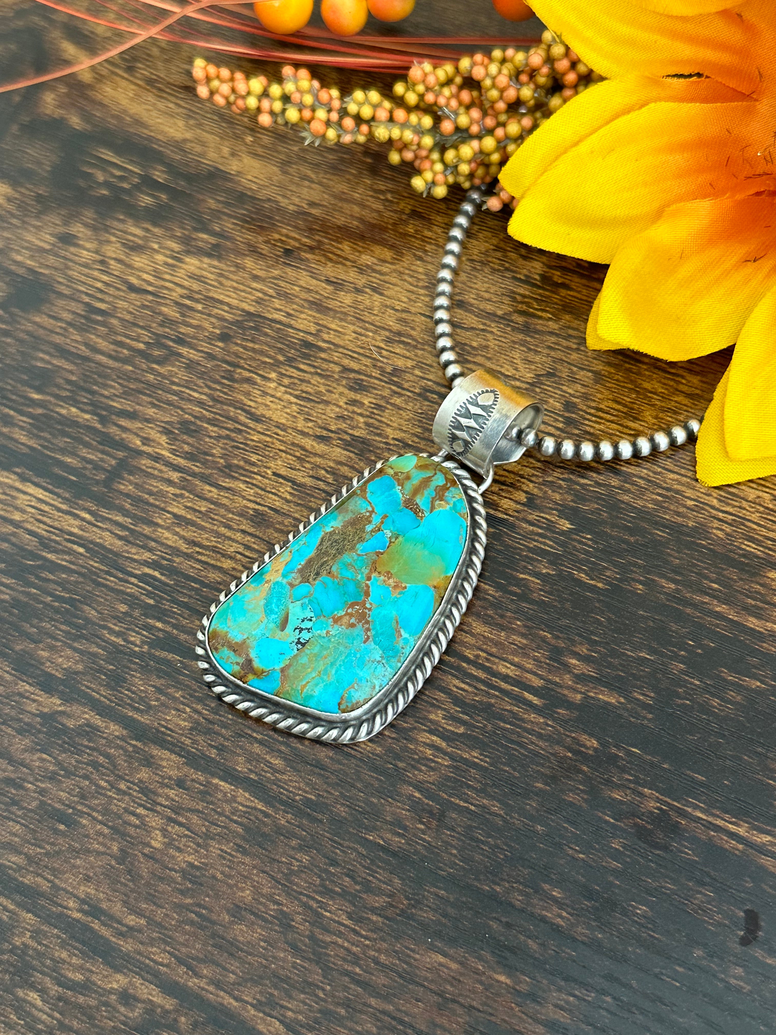 Augustine Largo Kingman Turquoise & Sterling Silver Pendant