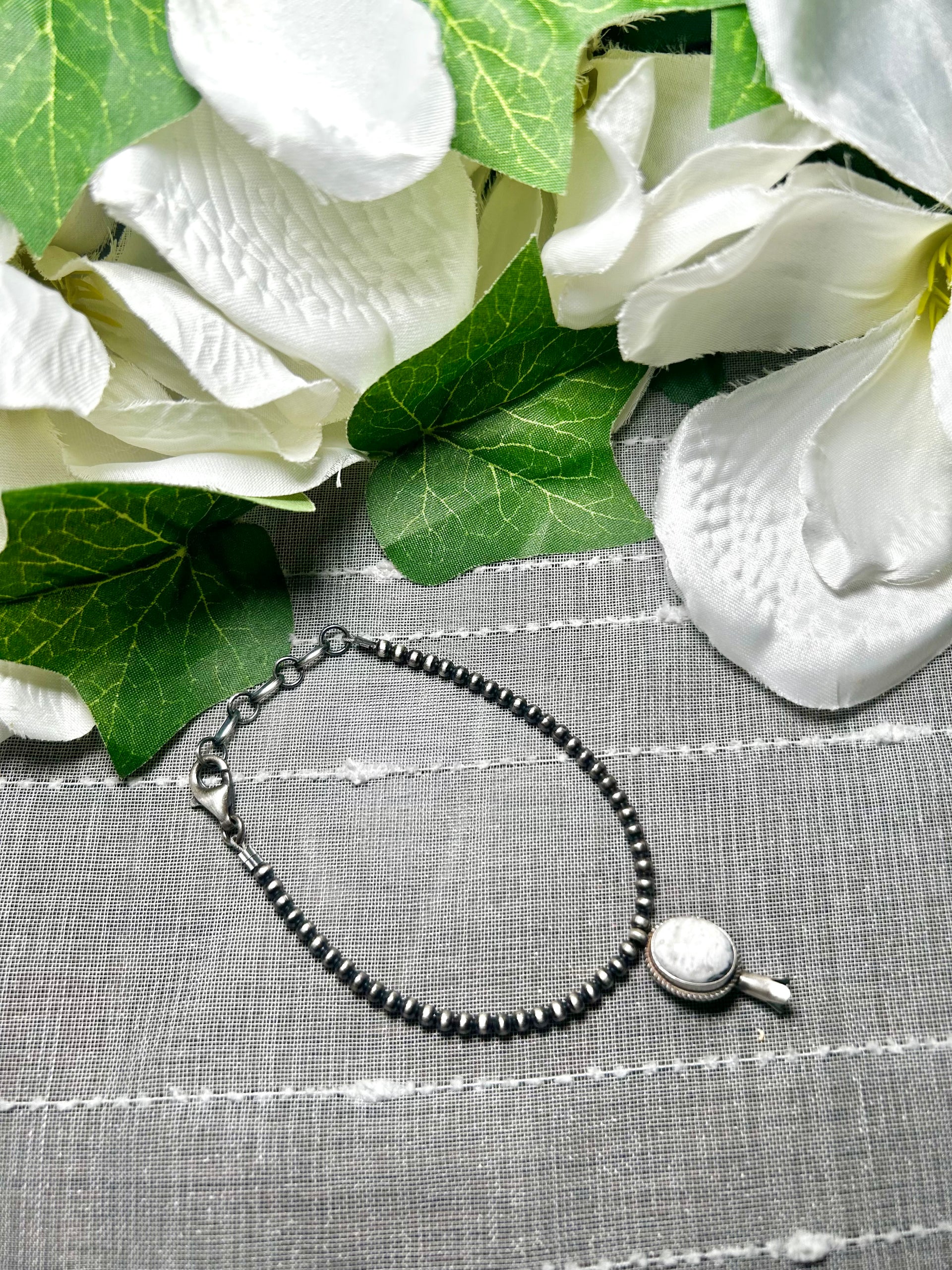 George Rios White Buffalo & Sterling Silver Bracelet