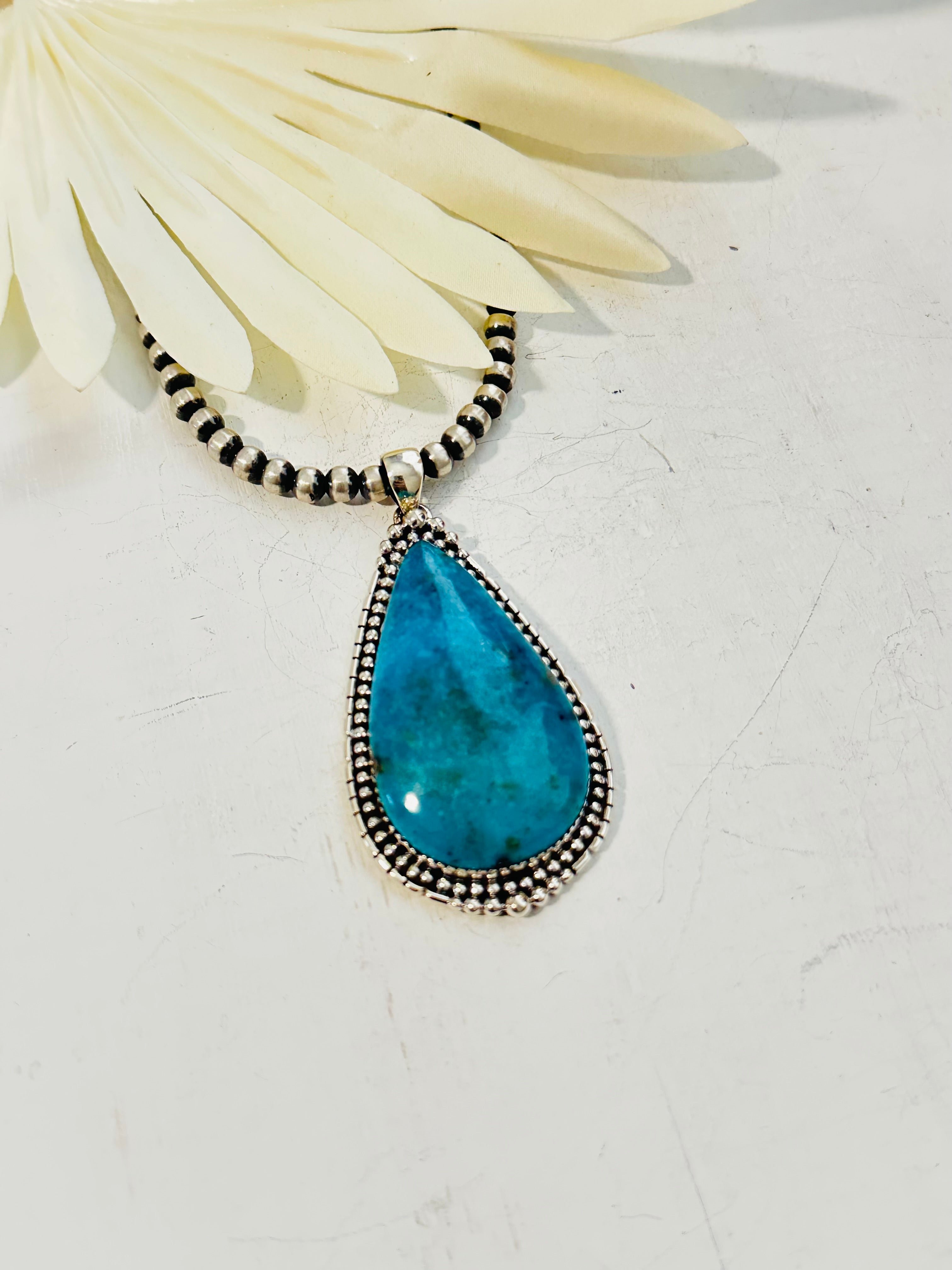 Southwest Handmade Blue Ridge Turquoise & Sterling Silver Pendant