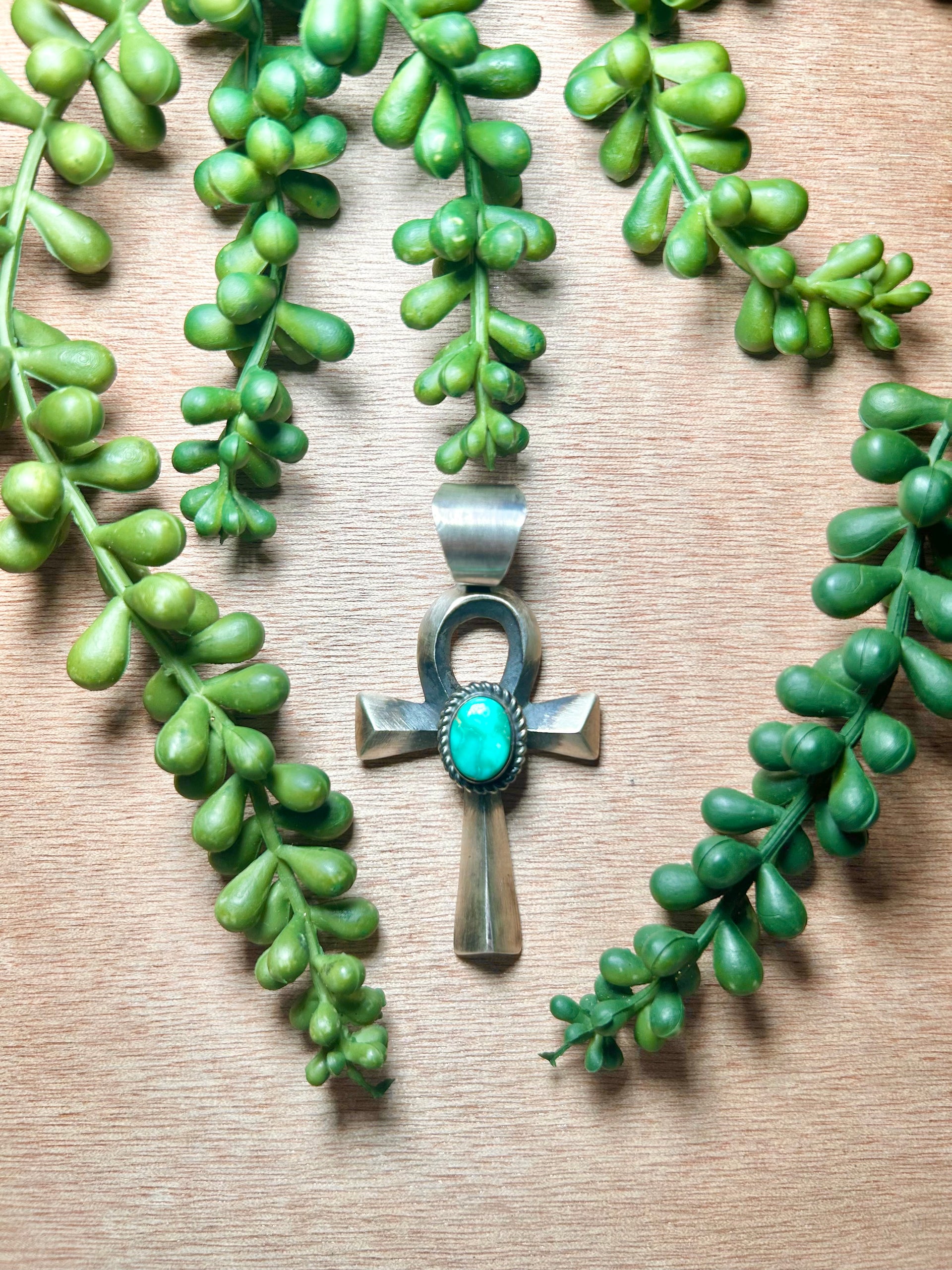 Chimney Butte Sonoran Mounatin Turquoise & Sterling Silver Pendant