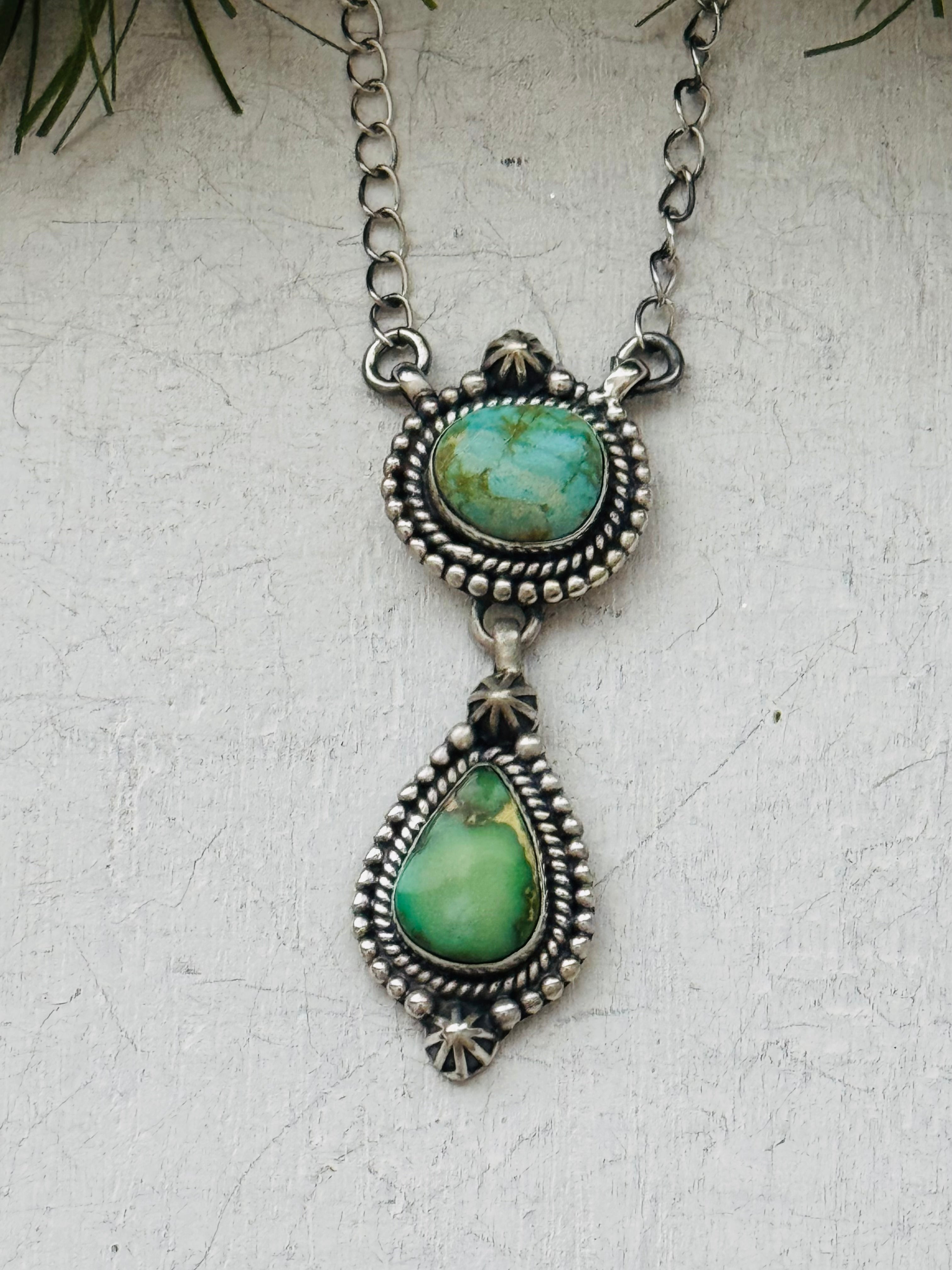 Southwest Handmade Sonoran Mountain Turquoise & Sterling Silver Necklace