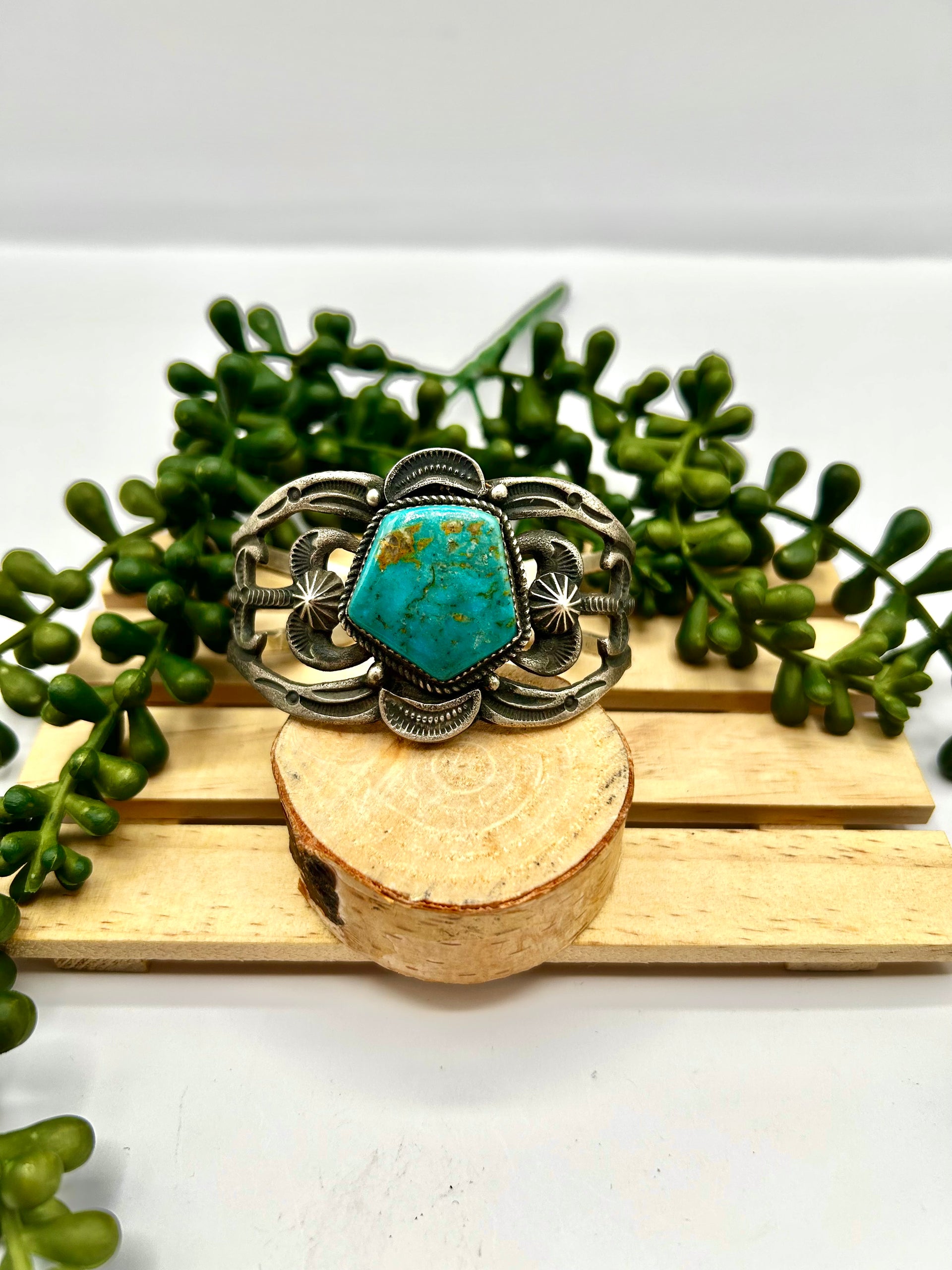 Eva Billah Kingman Turquoise & Sterling Silver Cuff Bracelet