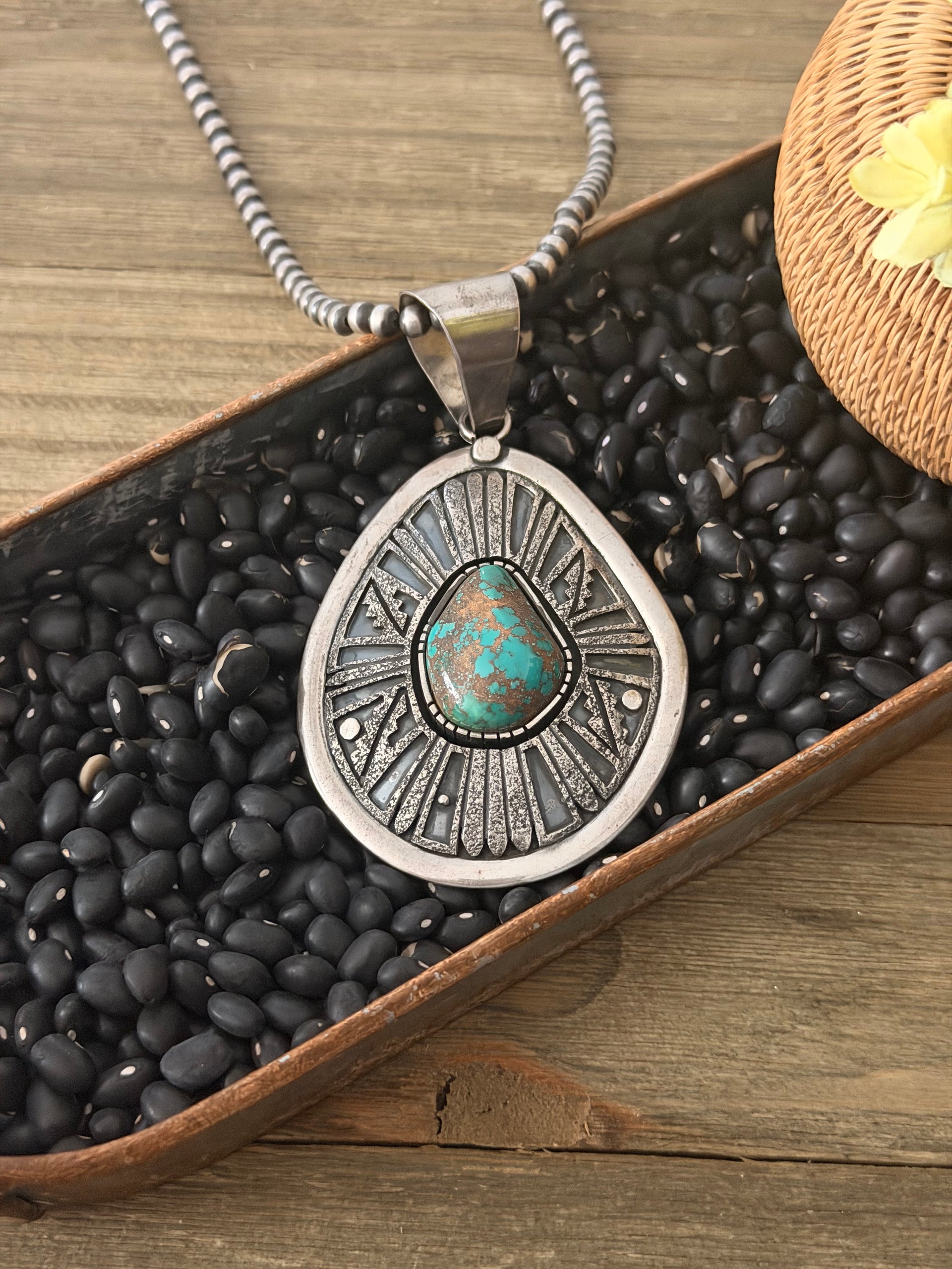 Mathilda Benally High Grade Royston Turquoise & Sterling Silver Pendant