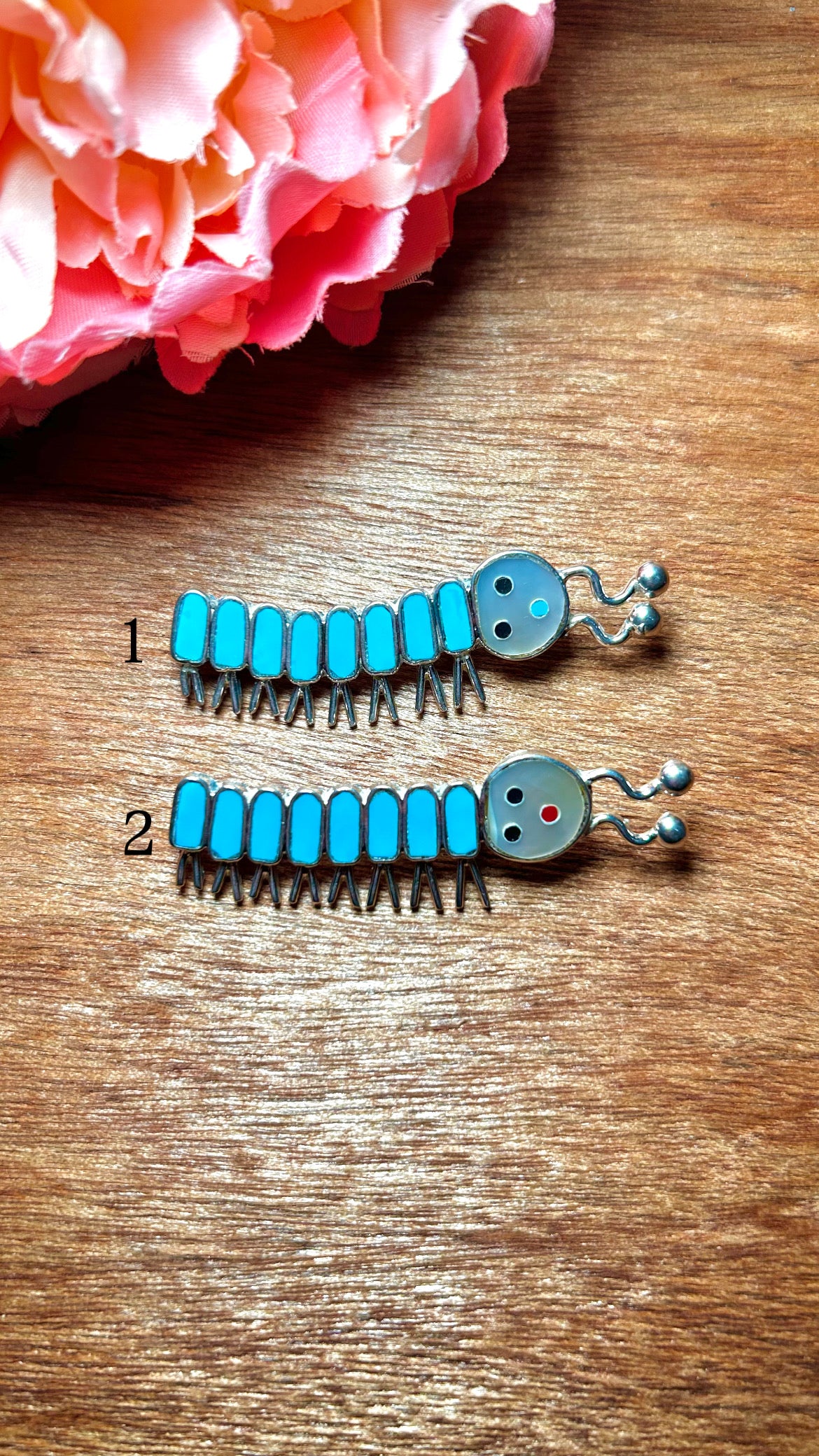 Zuni Made Multi Stone & Sterling Silver Pin