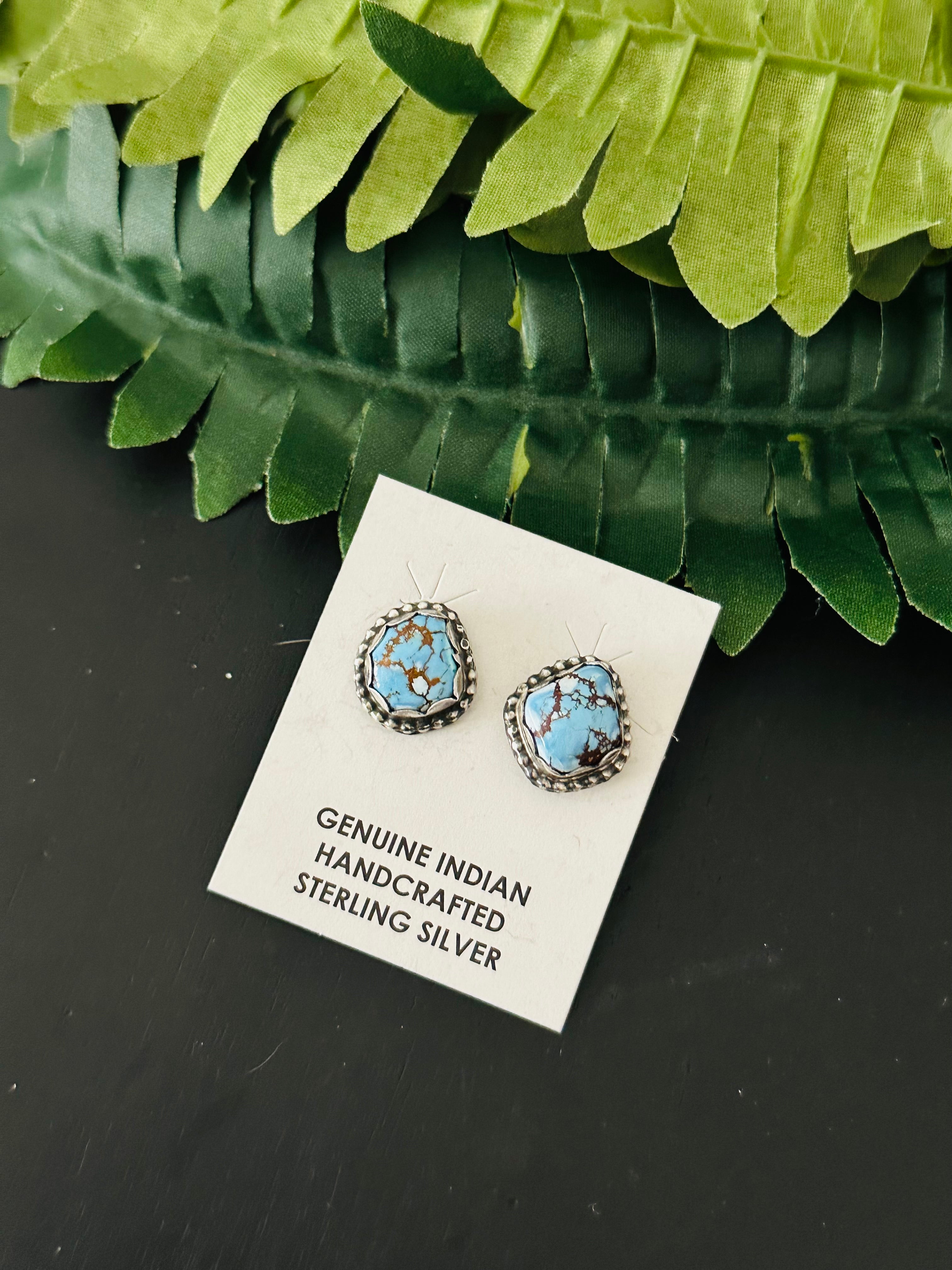 Tim Yazzie Golden Hill’s Turquoise & Sterling Silver Post Earrings