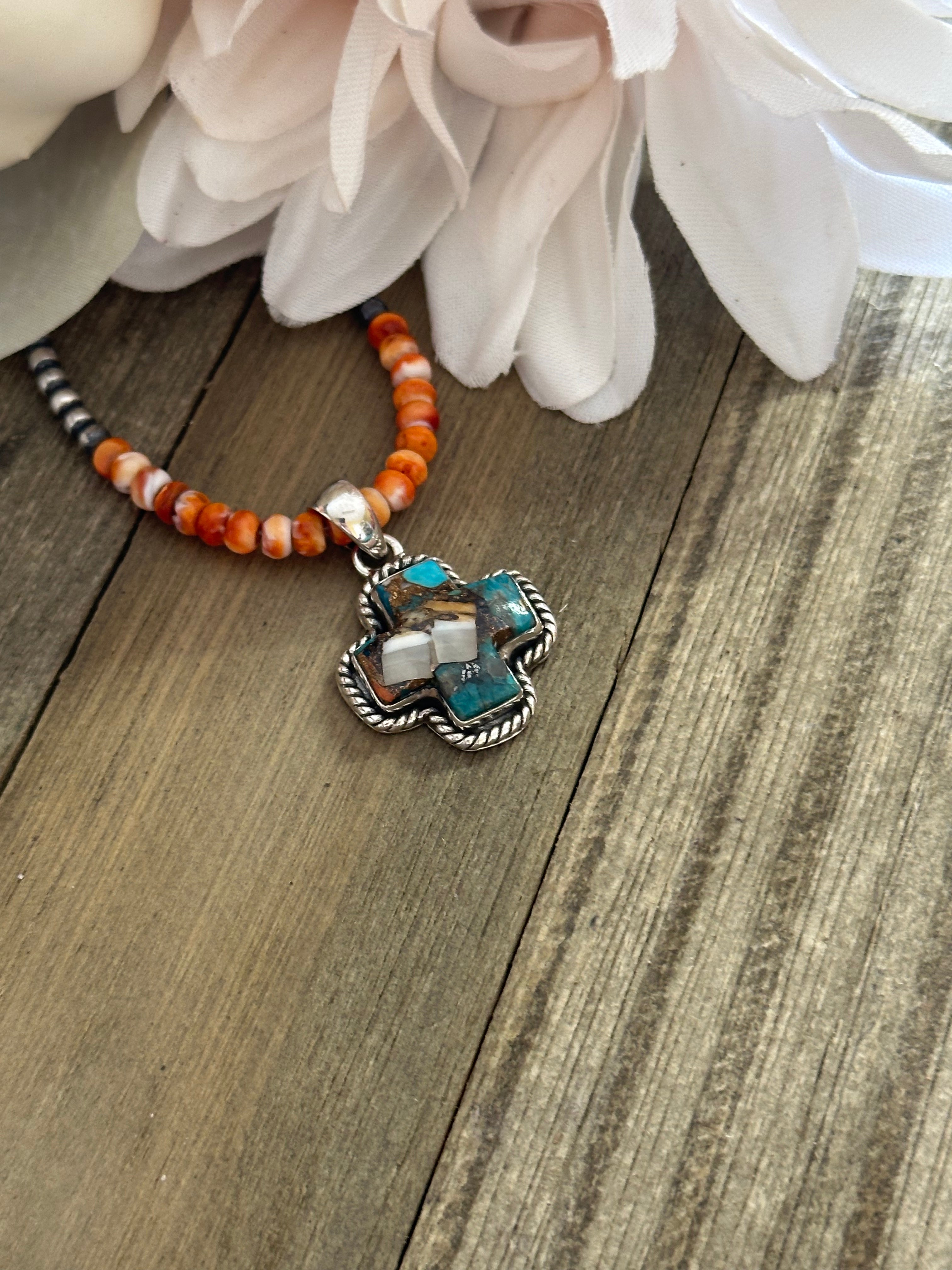 Southwest Handmade Mohave Turquoise & Sterling Silver Pendant