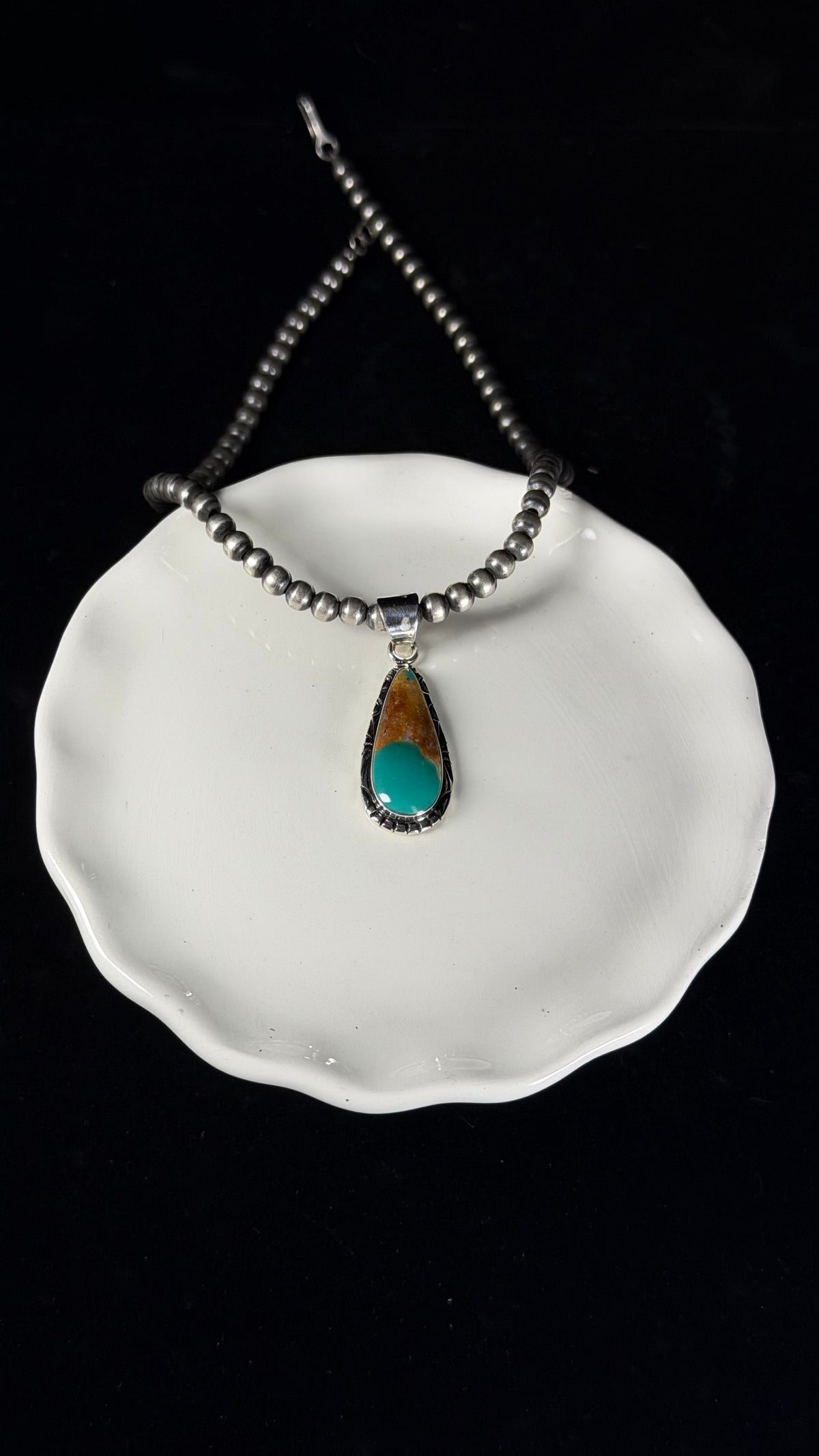 Navajo Made Royston Turquoise & Sterling Silver Pendant