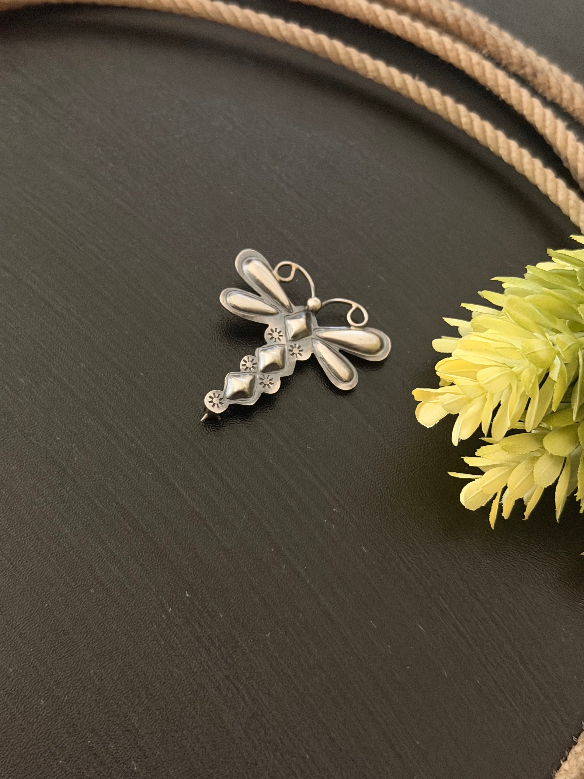 Navajo Made Sterling Silver Dragonfly Pin