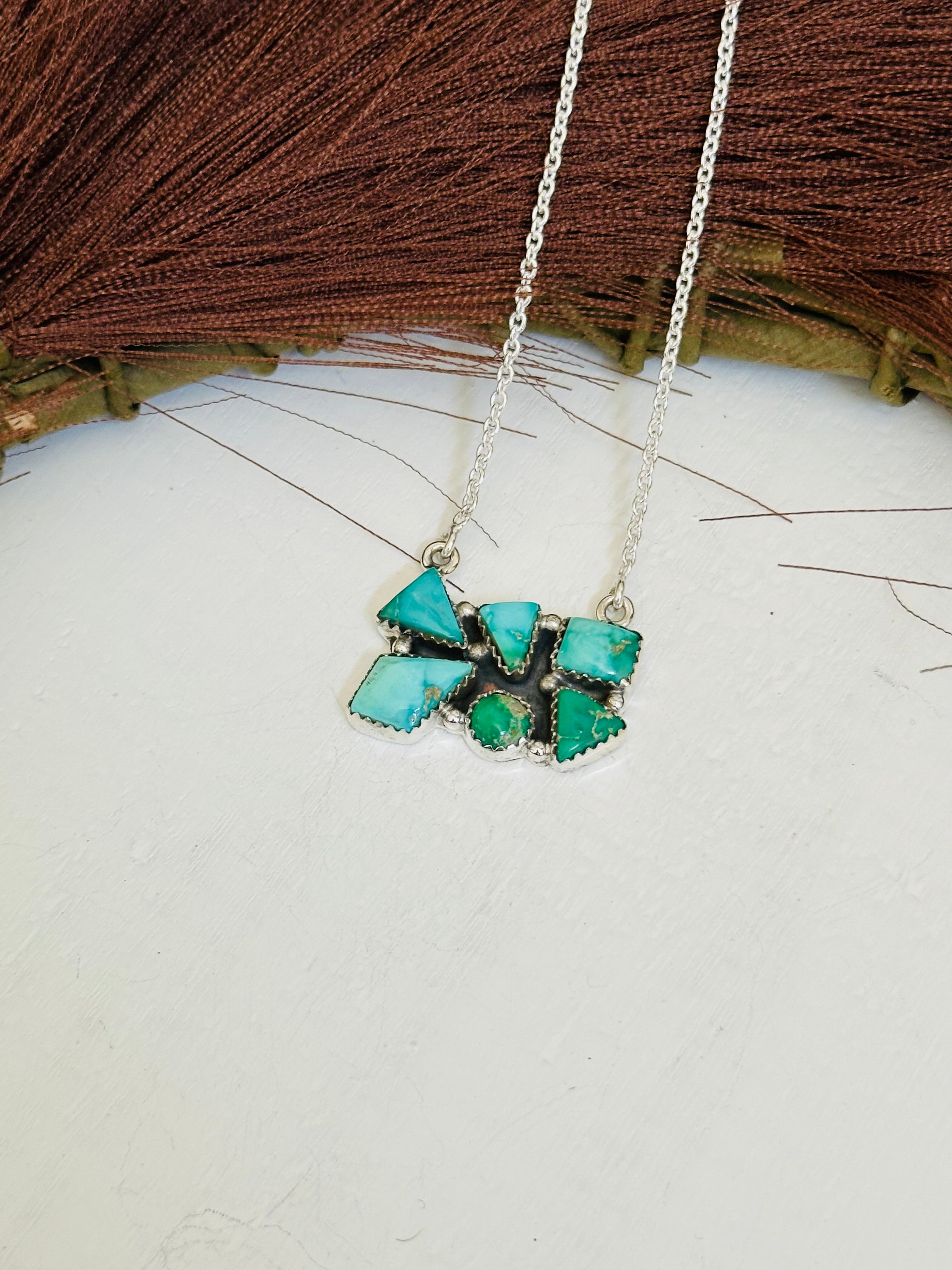 TTD “Million Dollar Baby” Emerald Valley Turquoise & Sterling Silver Necklace